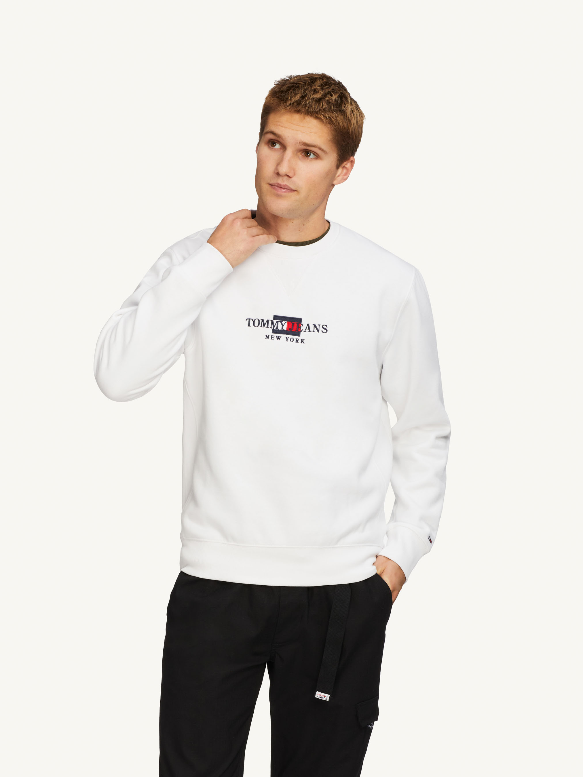 tommy sleeve logo sweatshirt