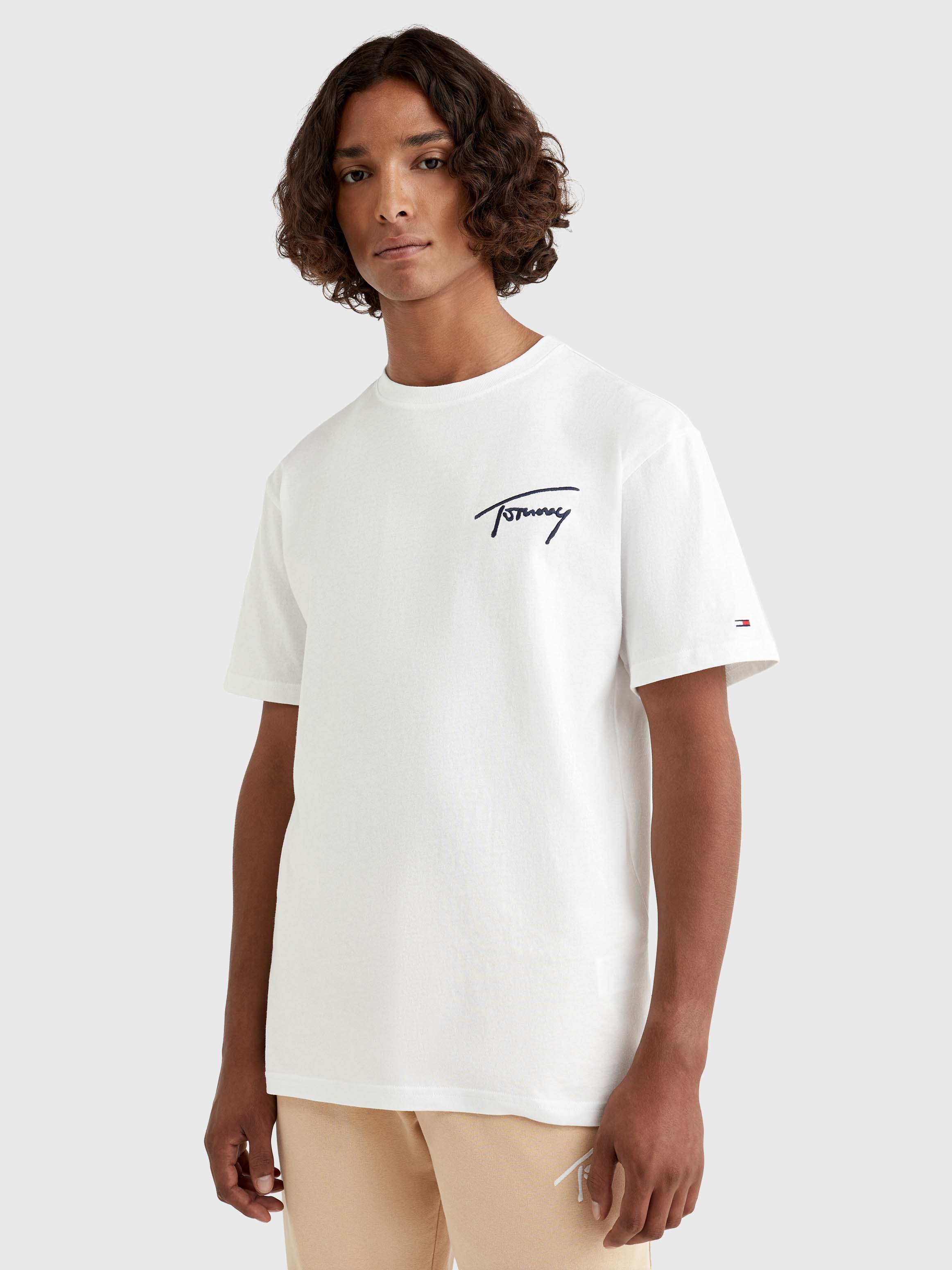 Signature Logo Recycled Cotton T Shirt T Shirts Tommy Jeans