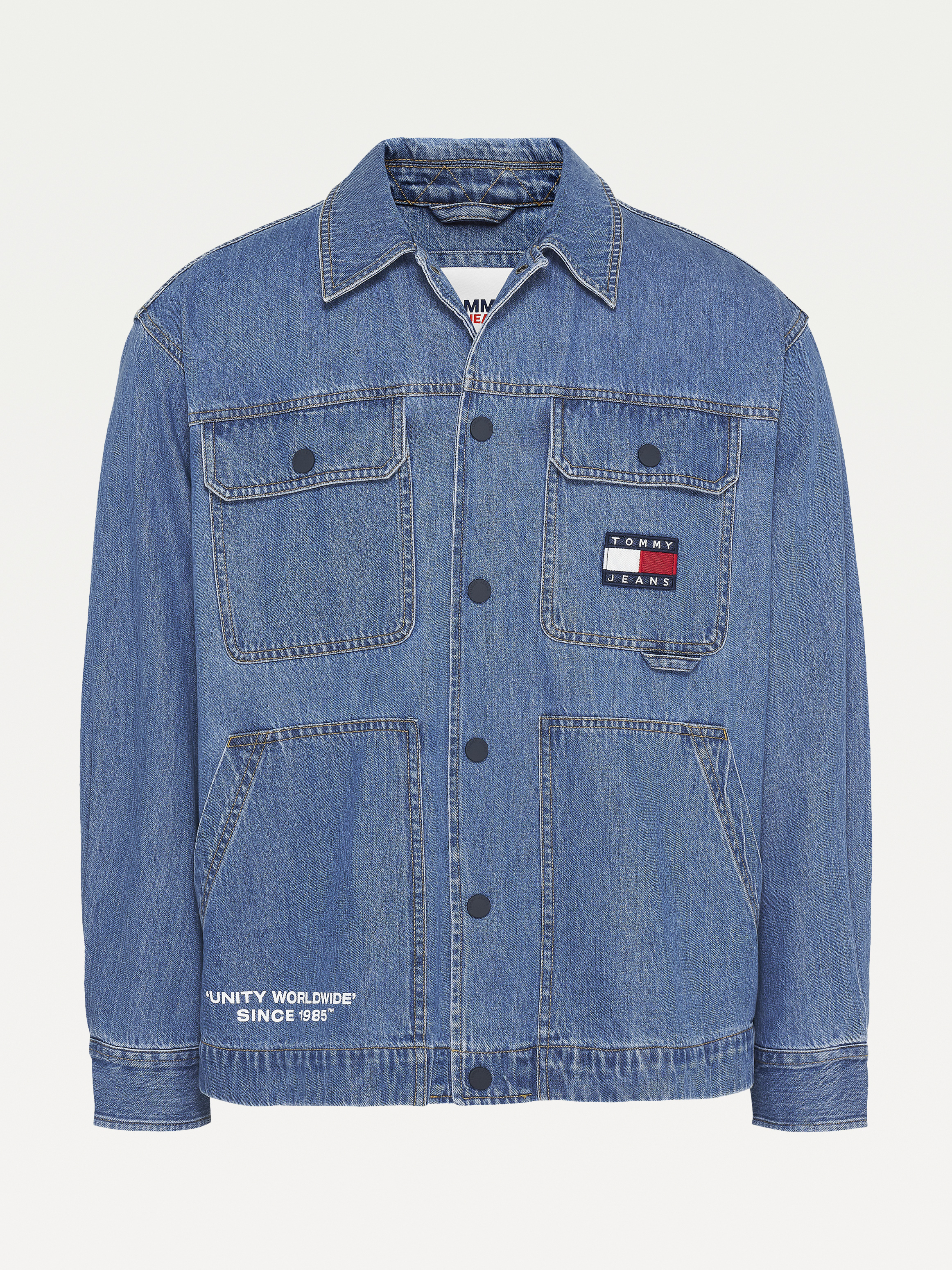 Back Logo Denim Shacket | Shirts 