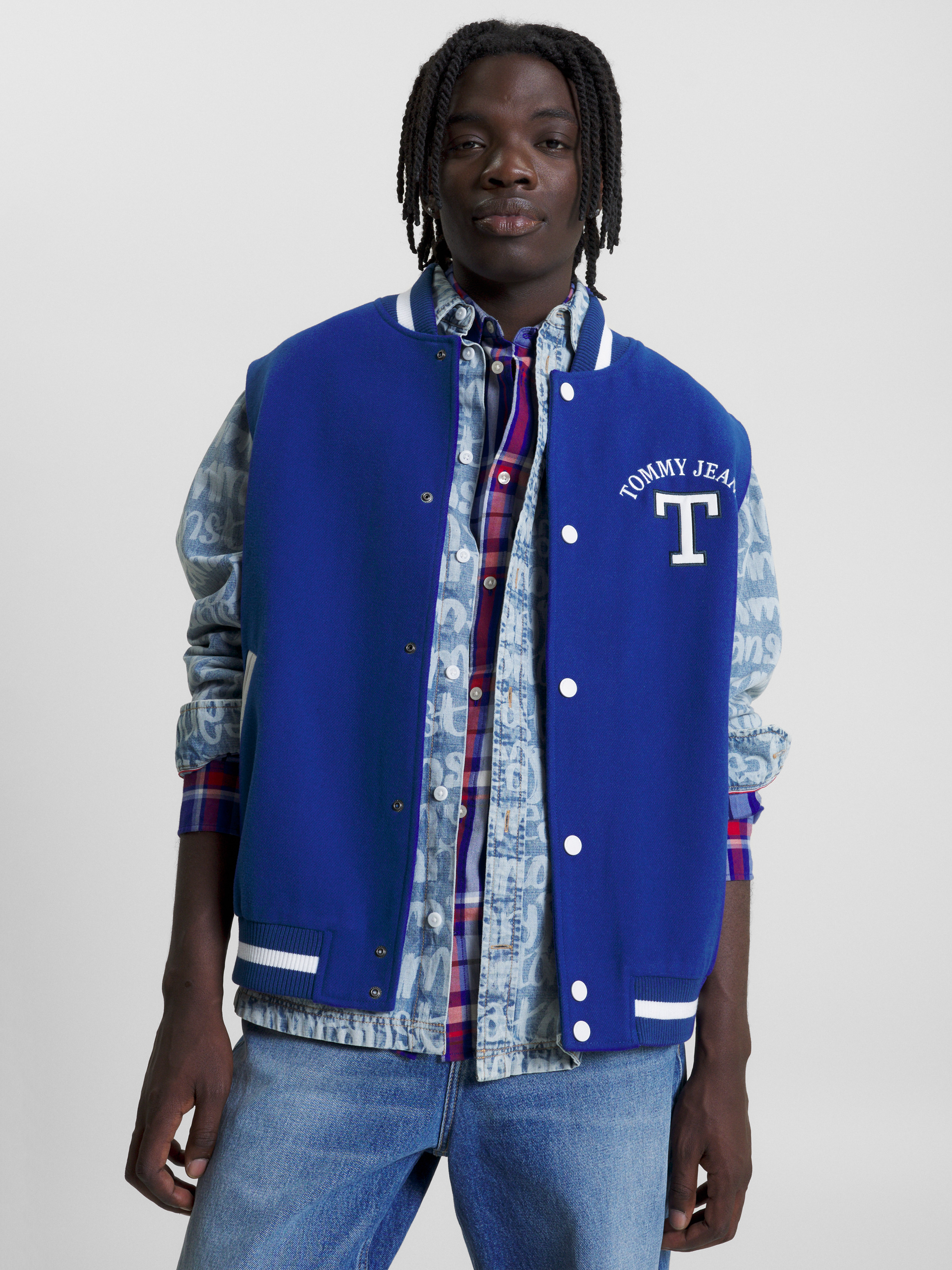 College Relaxed Fit Letterman Vest Coats Jackets Tommy Jeans