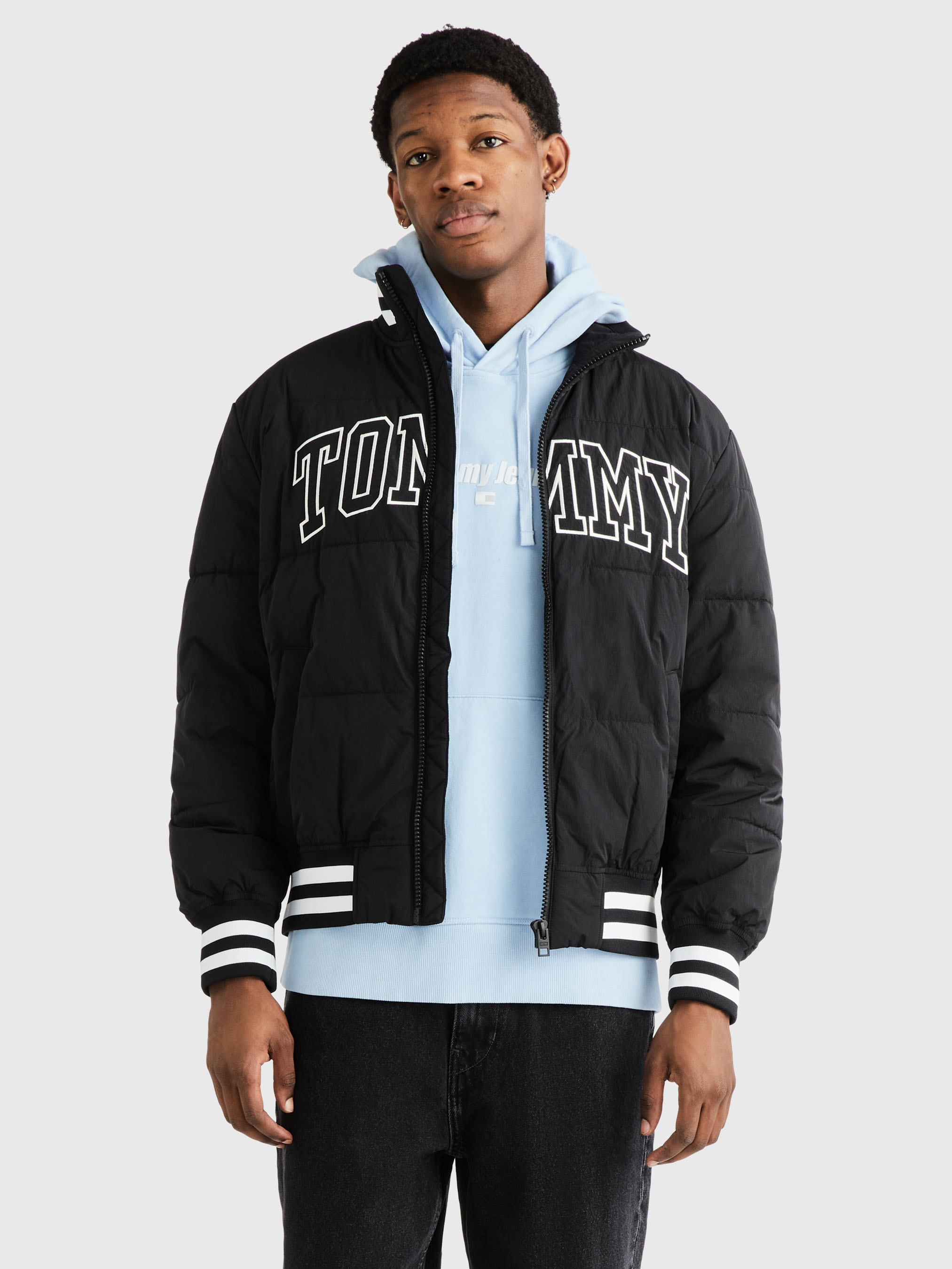 Tommy hilfiger shop varsity puffer jacket