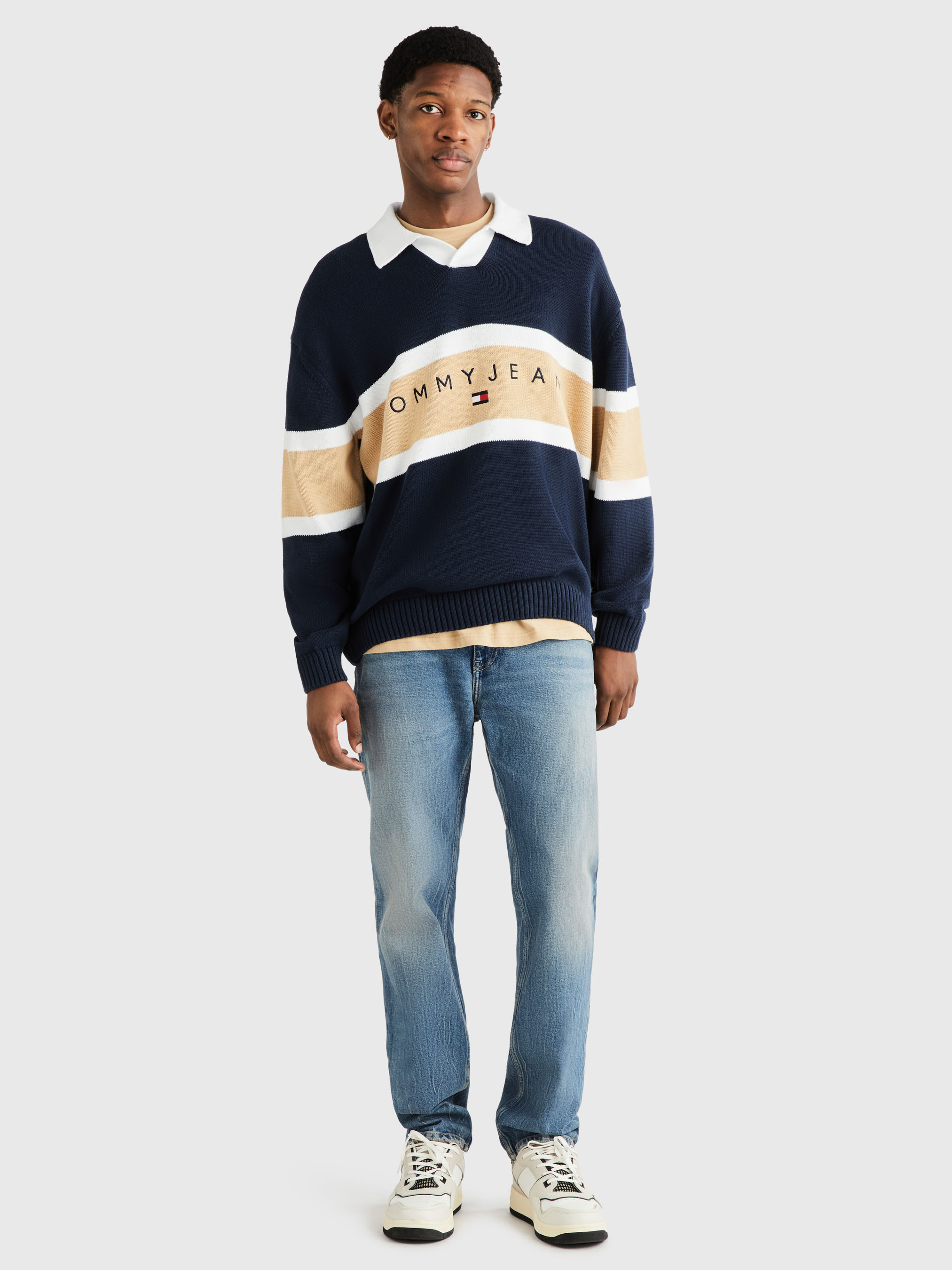 Colour-Blocked Trophy Neck Rugby Jumper | Sweatshirts & Hoodies