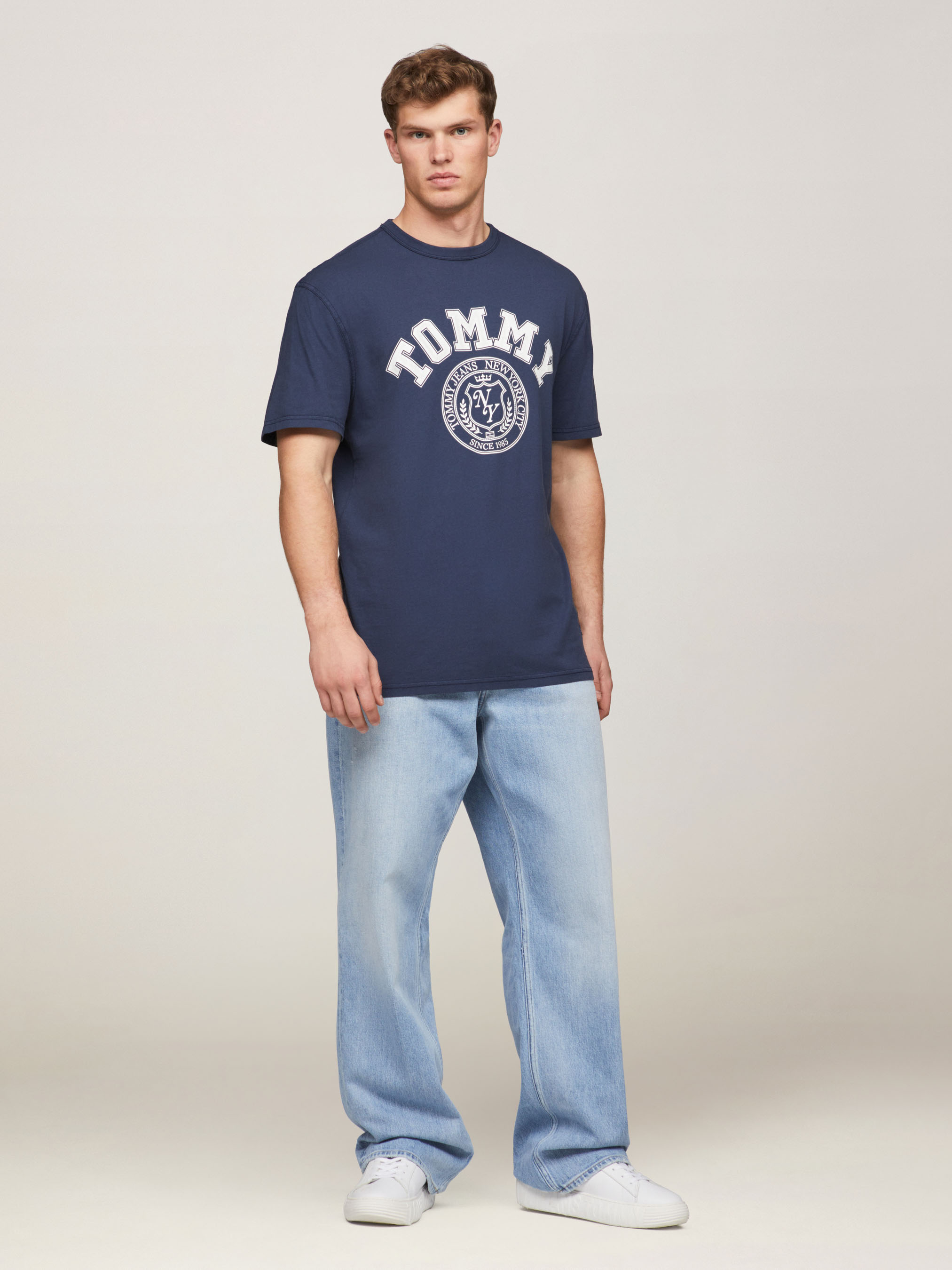 売れ筋商品|||トミー ヒルフィガー Tシャツ レディース トップス MODERN - Print T-shirt - dark night navy Varsity Slim T-Shirt | T-Shirts | Tommy Jeans