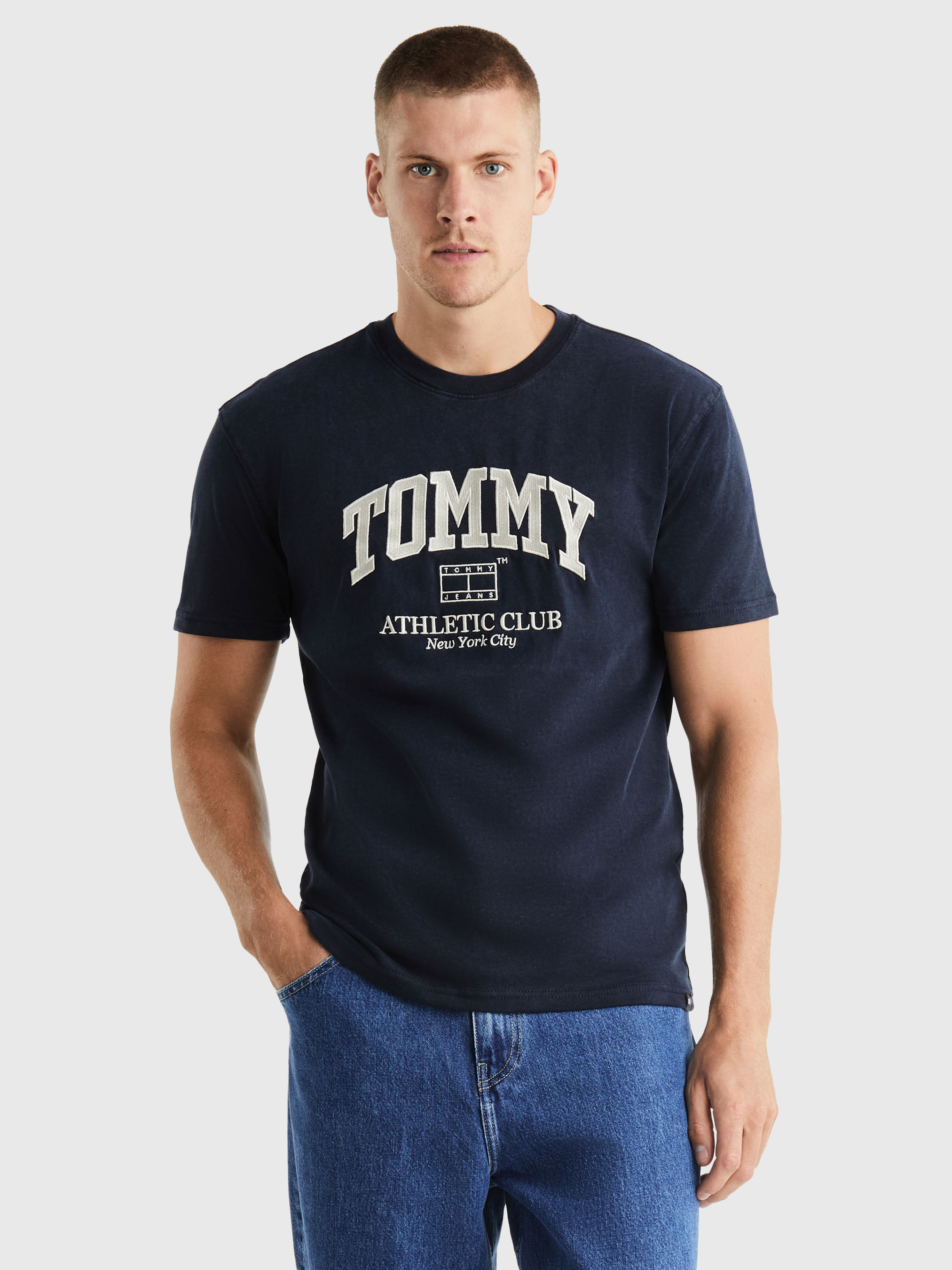 売れ筋商品|||トミー ヒルフィガー Tシャツ レディース トップス SLIM VARSITY - Print T-shirt - dark night navy Varsity Slim T-Shirt | T-Shirts | Tommy Jeans