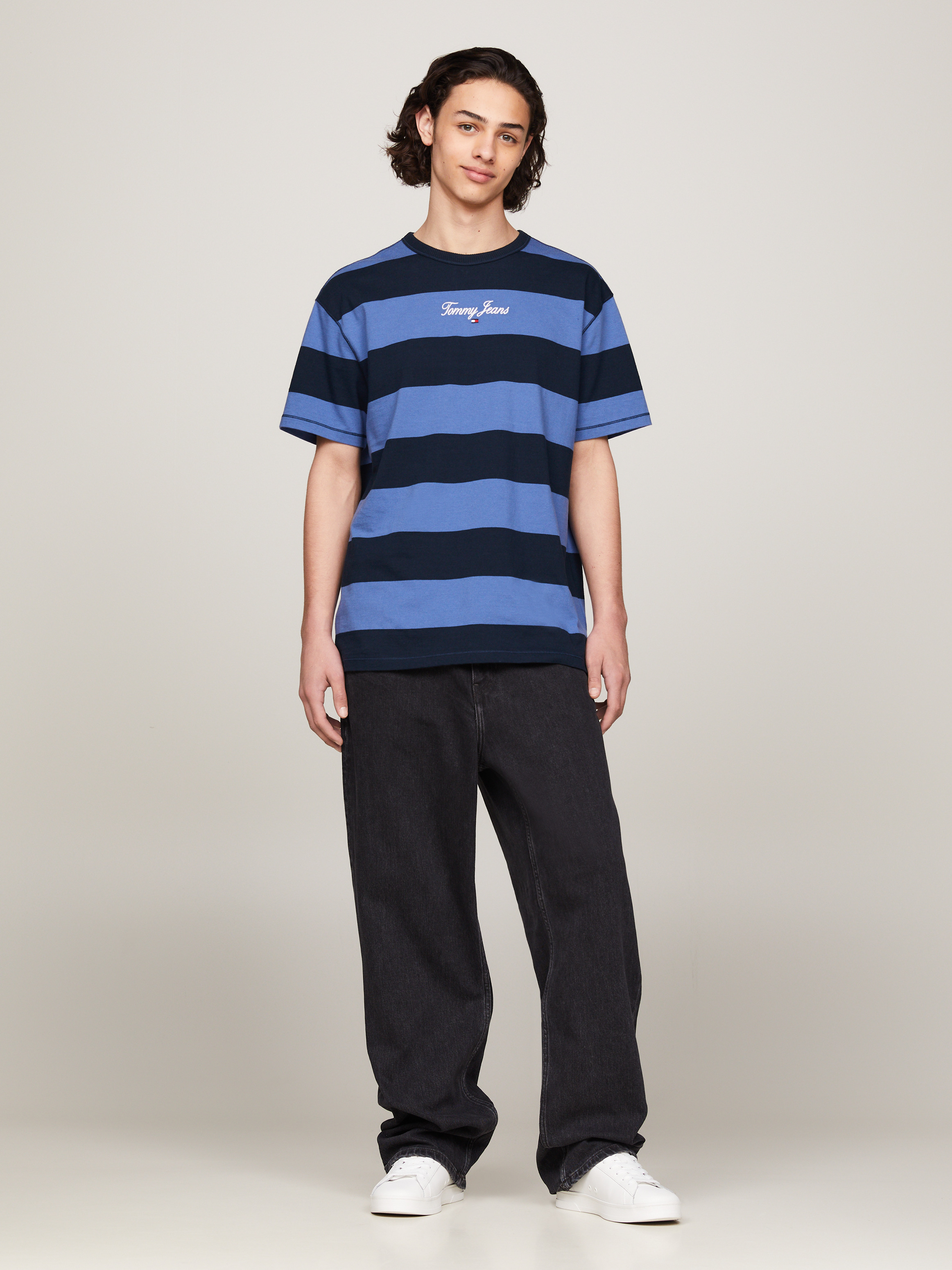 Stripe Script Logo T-Shirt | T-Shirts | Tommy Jeans
