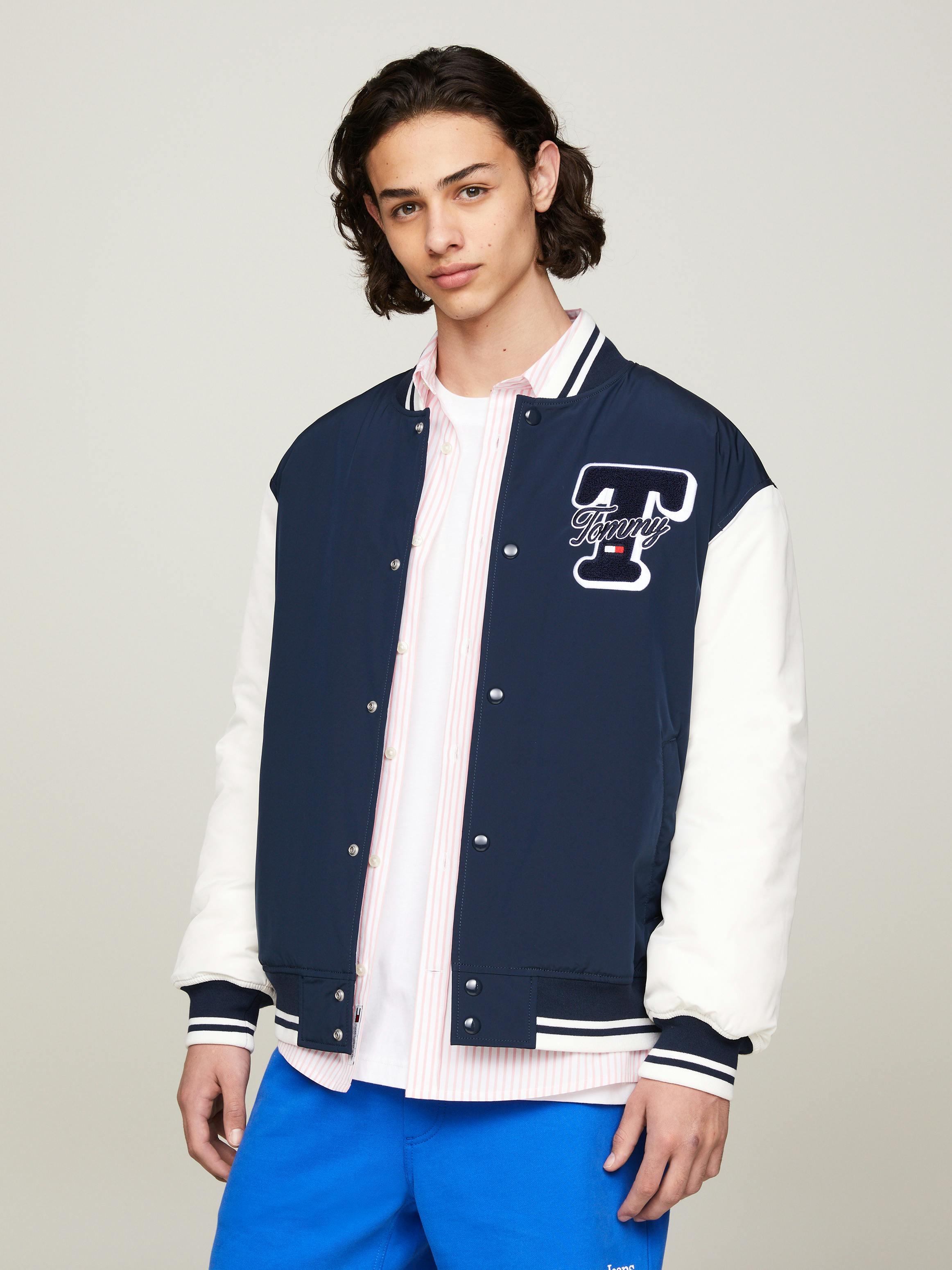 Tommy Jeans Varsity Jacket Jeans Varsity Colour-Blocked Letterman Jacket  Coats Jackets Tommy