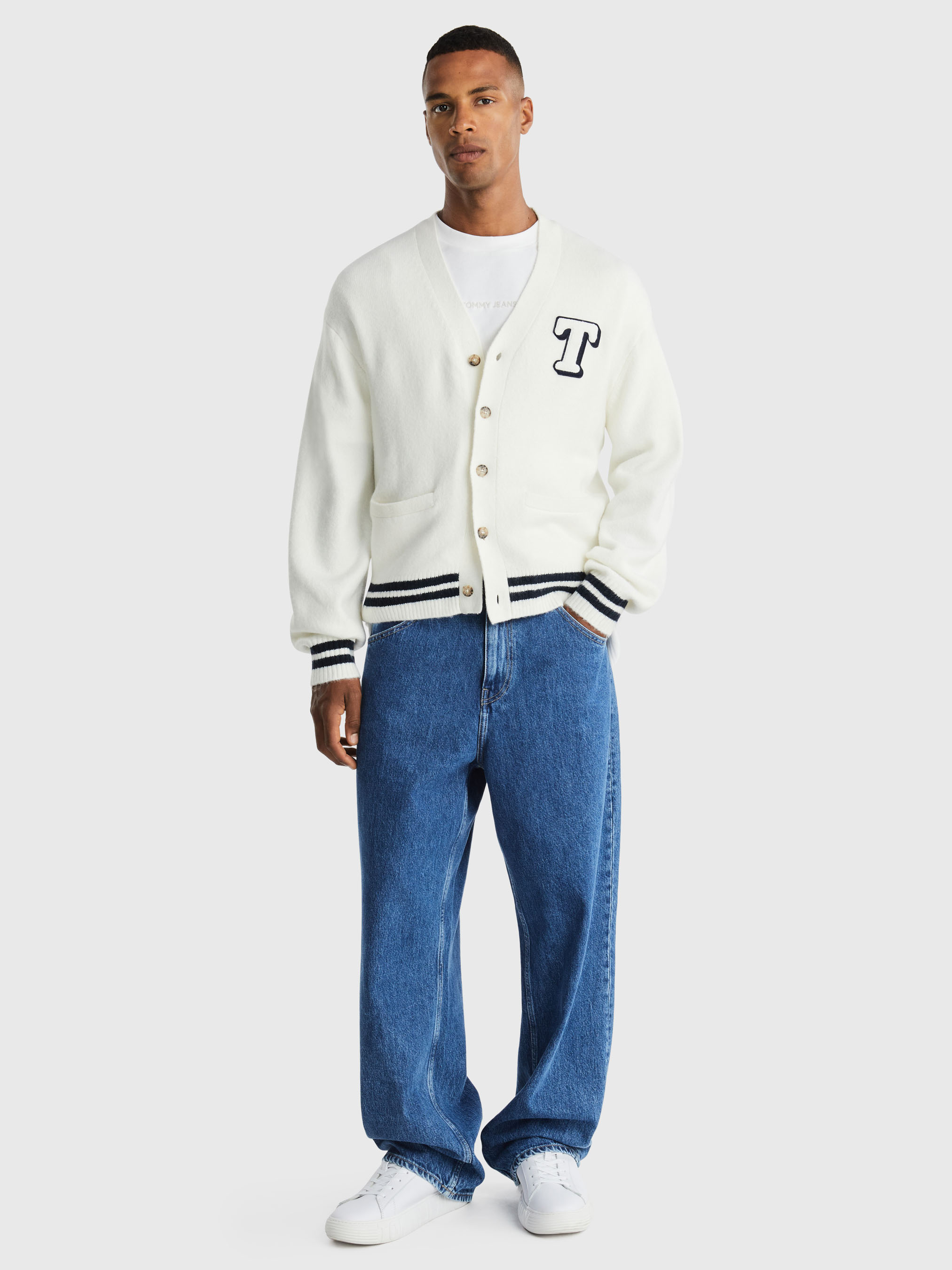 Single Letter Cardigan Knitwear Tommy Jeans