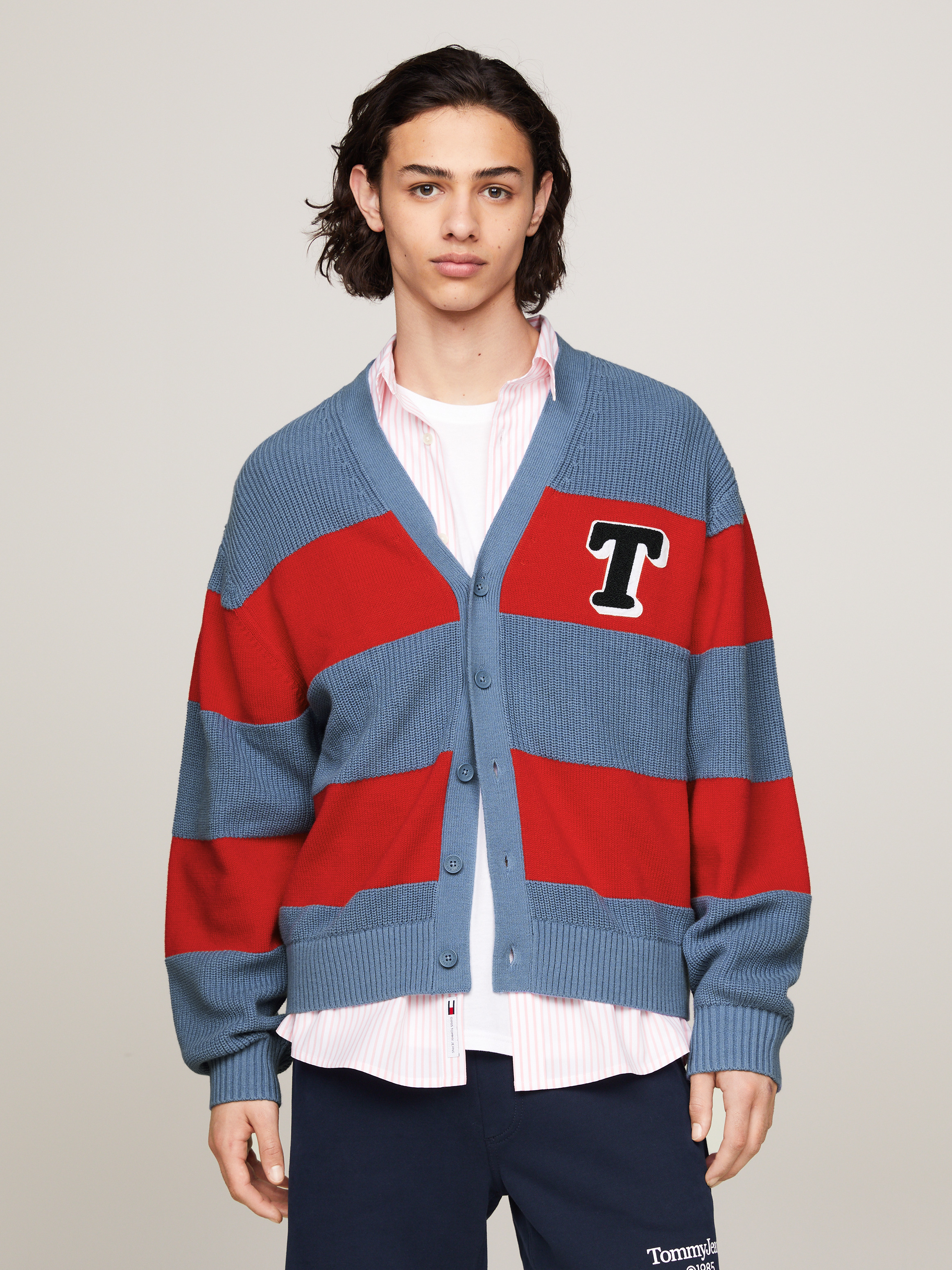 Textured Knit Stripe Cardigan | Knitwear | Tommy Jeans Textured Knit Stripe Cardigan | Knitwear | Tommy Jeans