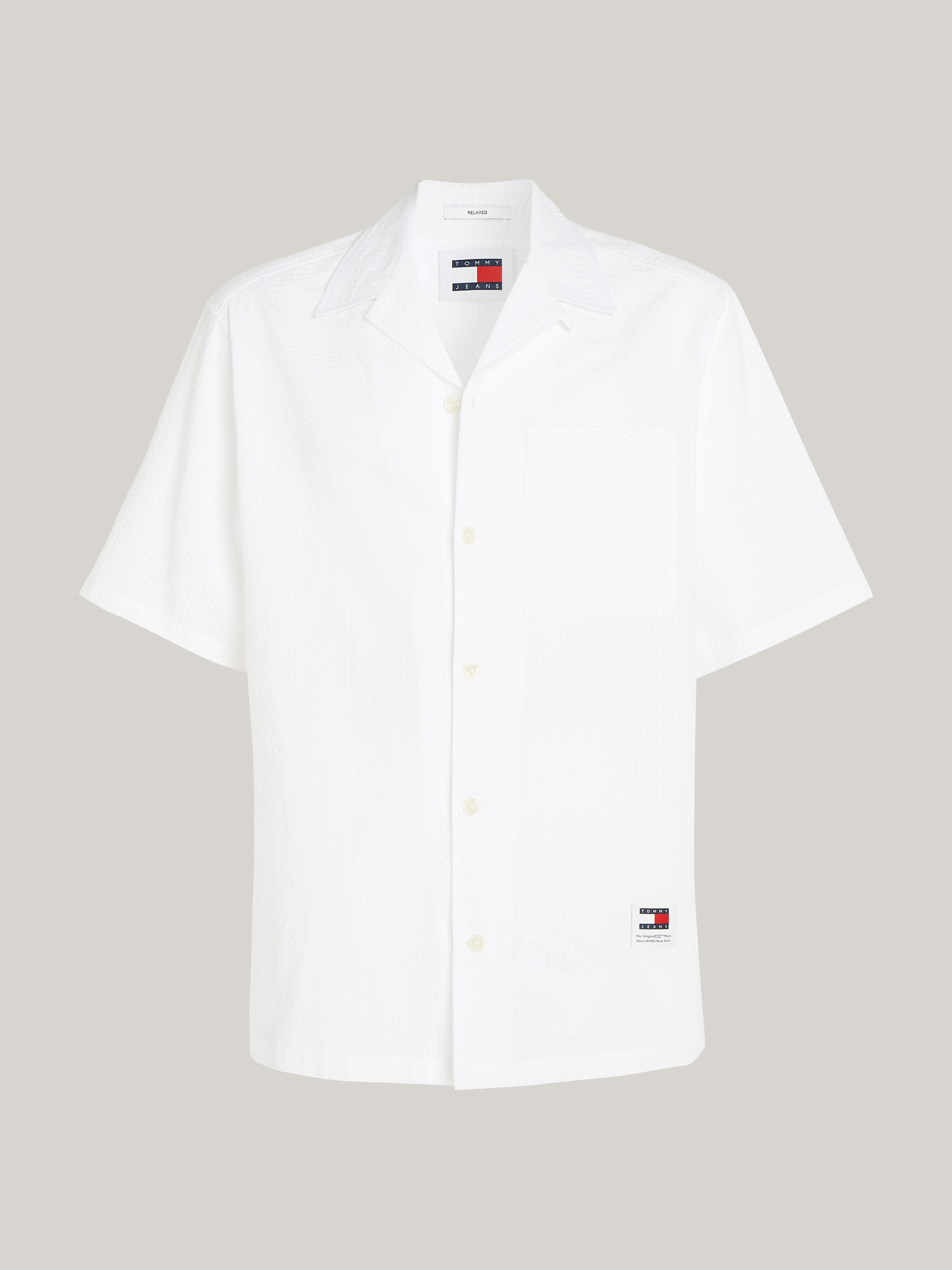 ★ ★ Men's White Denim Camp Short Sleeve Shirt J Short-sleeve Cotton Dobby Camp-collar Shirt For Men | J.Crew