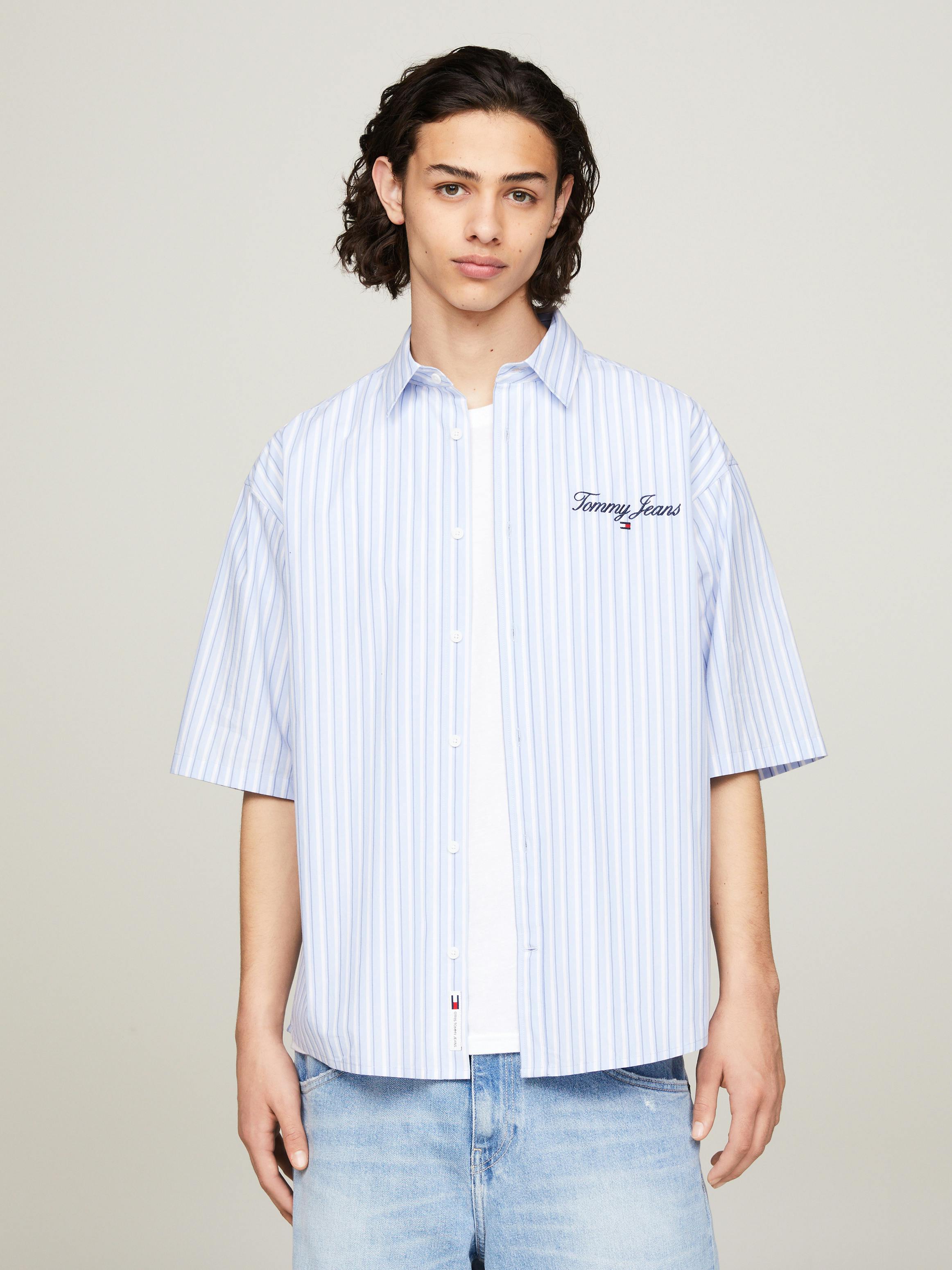 Stripe Relaxed Short Sleeve Shirt Shirts Tommy Jeans
