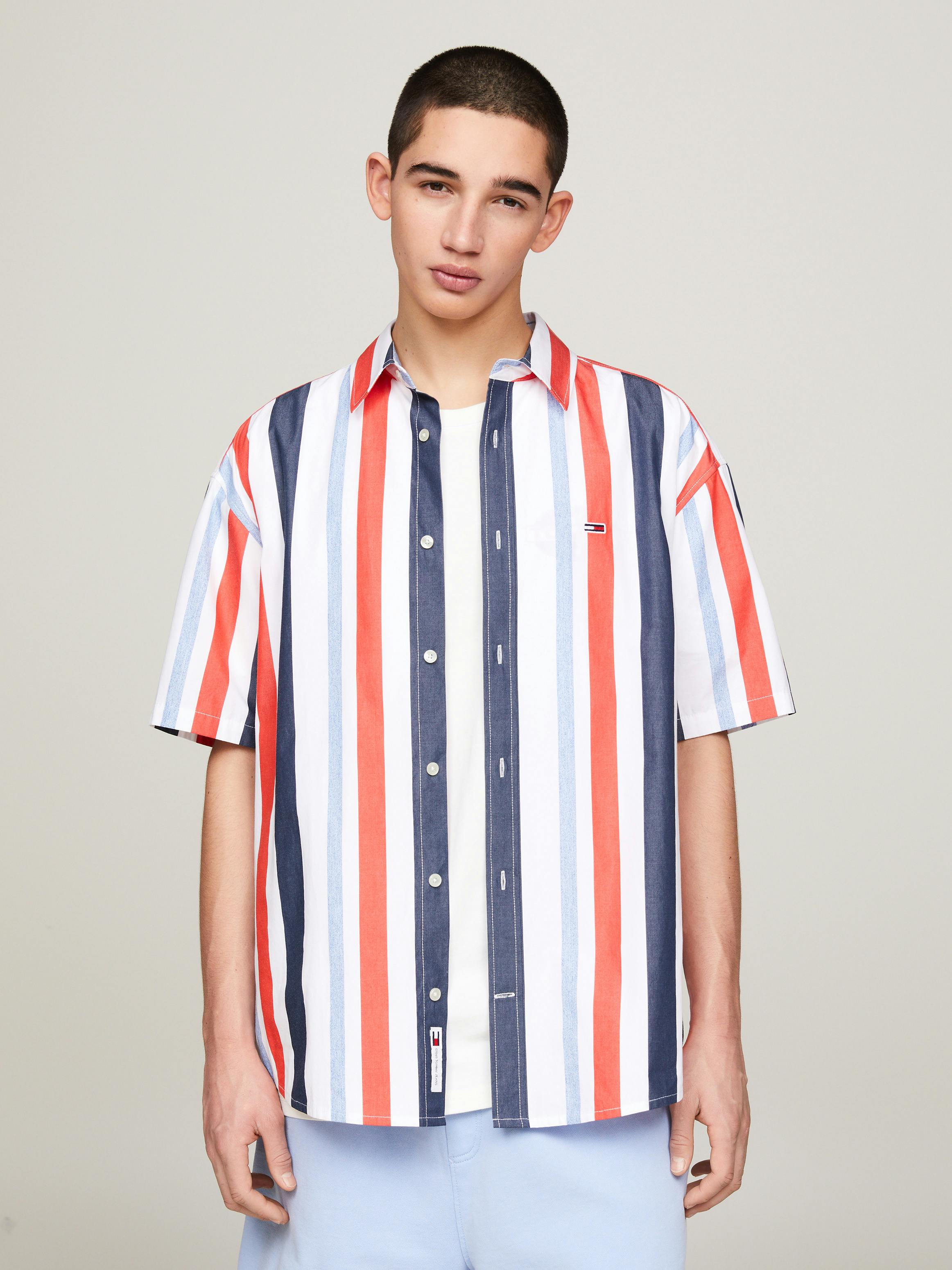 Multicolour Stripe Relaxed Short Sleeve Shirt Shirts Tommy Jeans