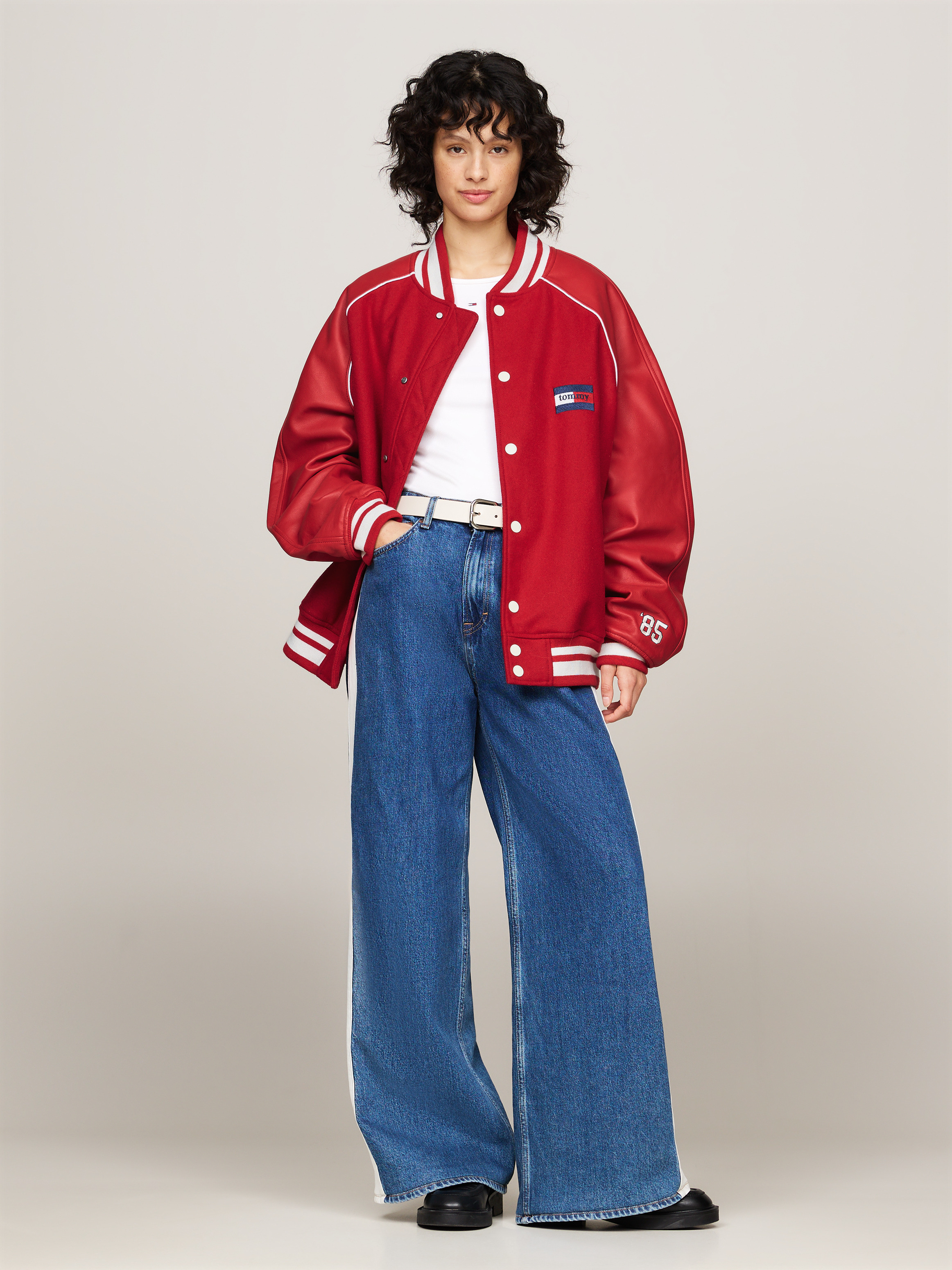 Dual Gender Relaxed Padded Varsity Jacket | Coats & Jackets