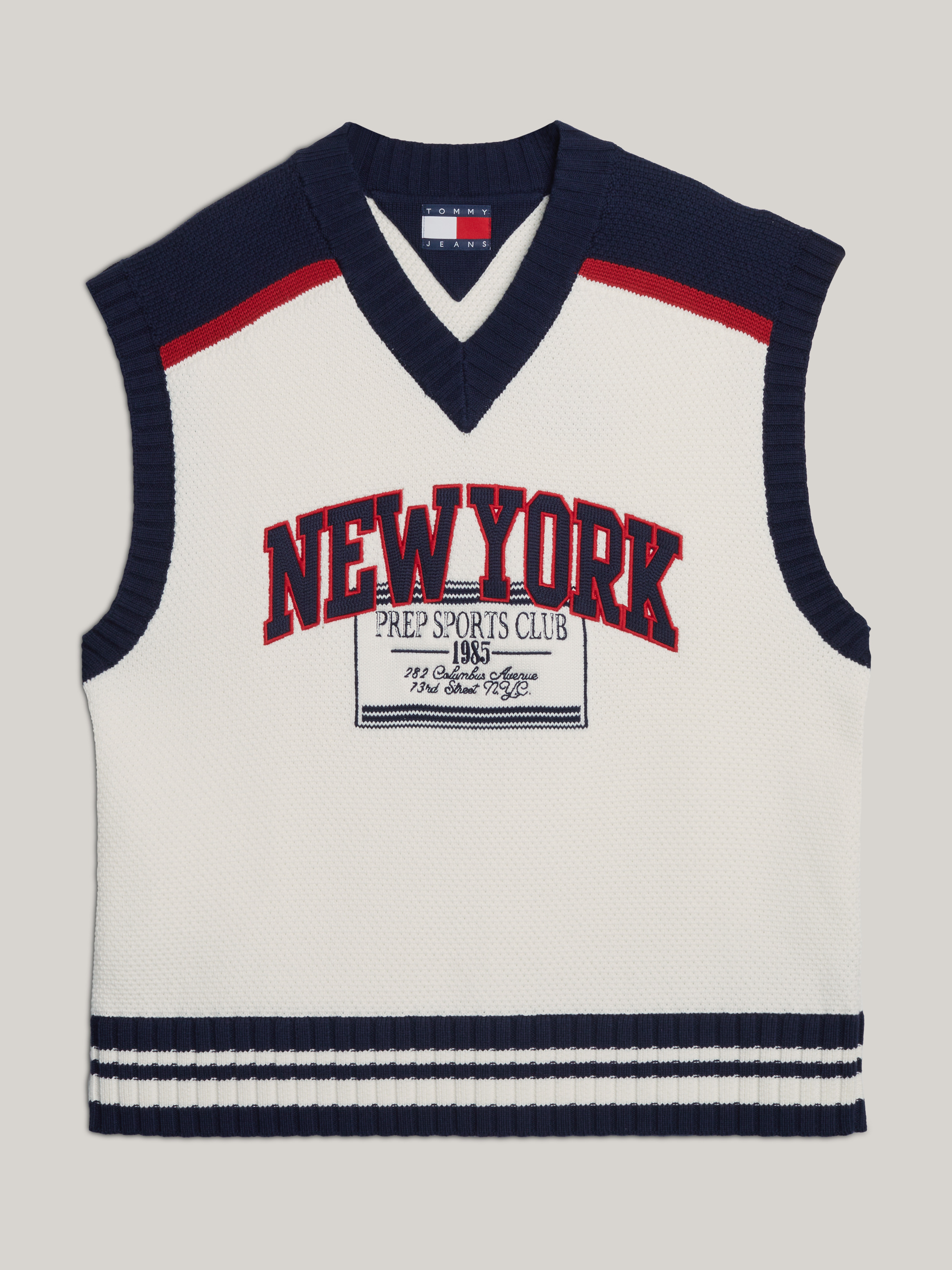 Dual Gender Relaxed Knitted Cricket Vest | Knitwear | Tommy Jeans