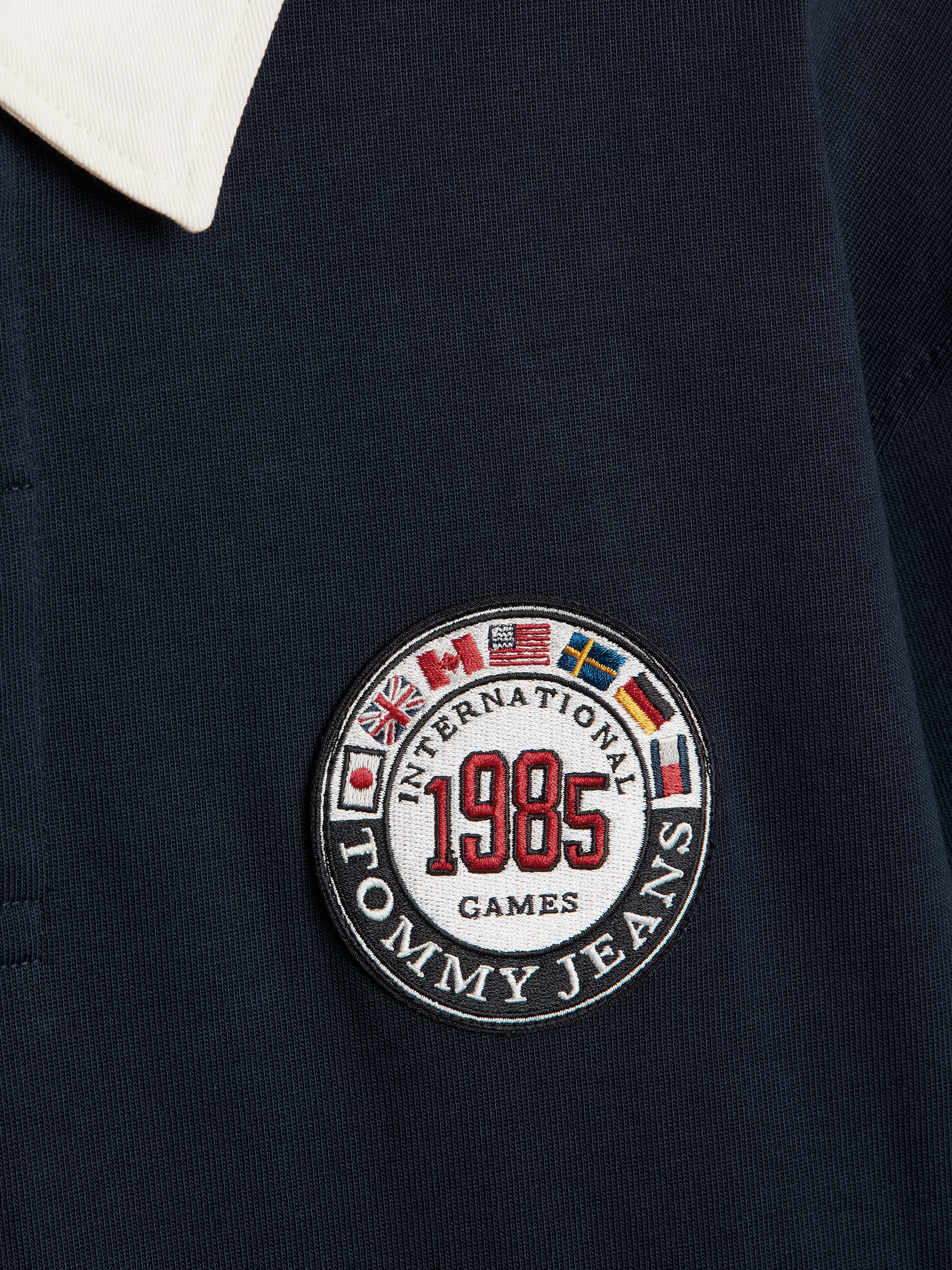 [ JEANS] Crest Rugby T-shirt ★大人気★ Tommy Jeans International Games Back Logo Rugby Shirt