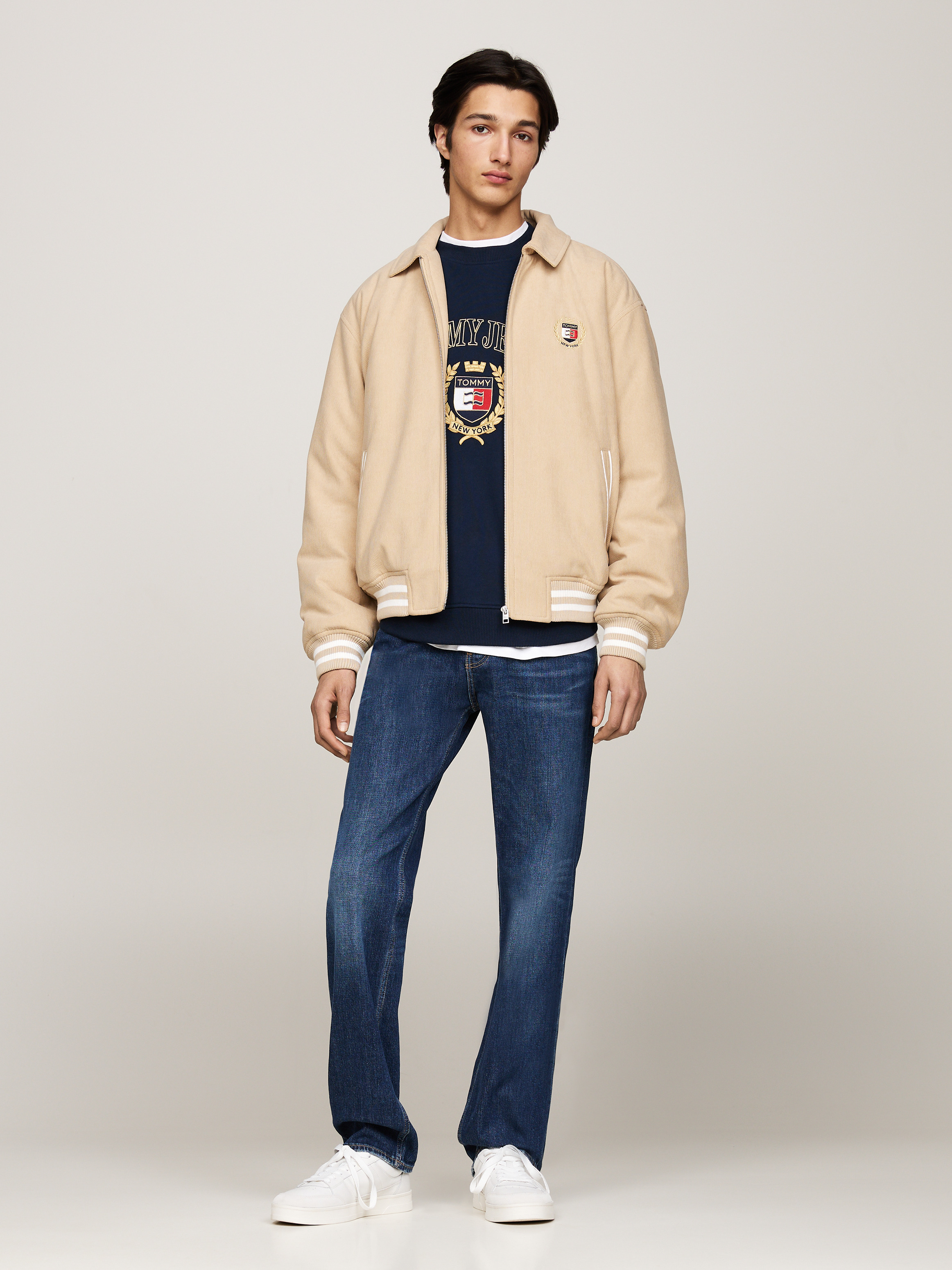 Relaxed Corduroy Letterman Jacket