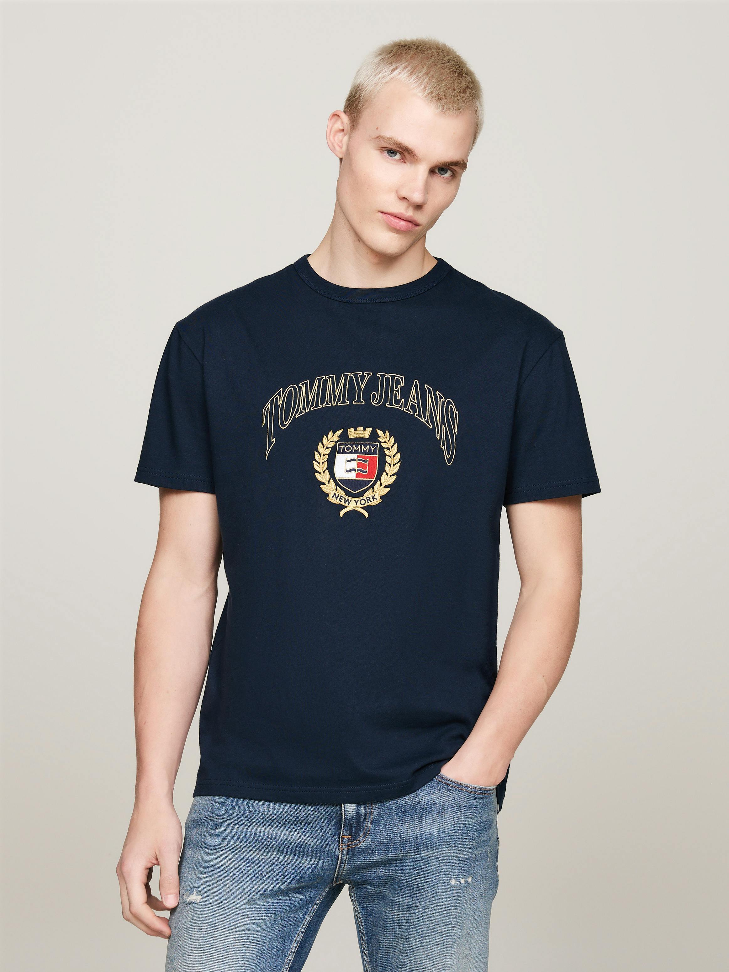 Logo Embroidery Crew Neck T-Shirt - Main Image