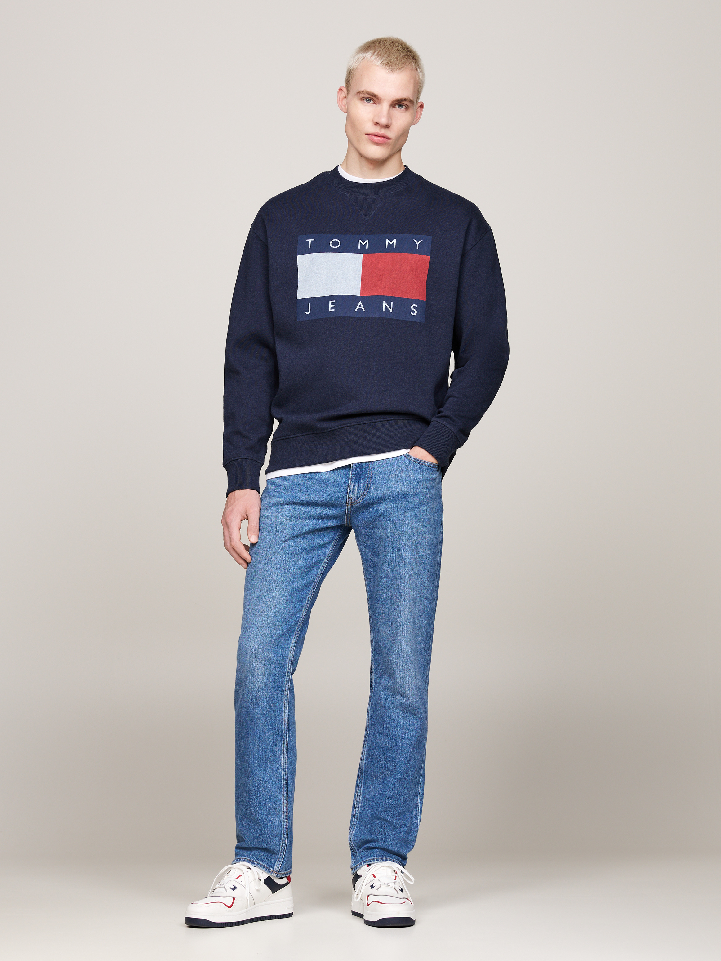【 】 ★ Melange Flag Sweatshirt ★ Relax Fit Buy Tommy Hilfiger Relaxed Melange Flag Hoodie - Tommy Jeans