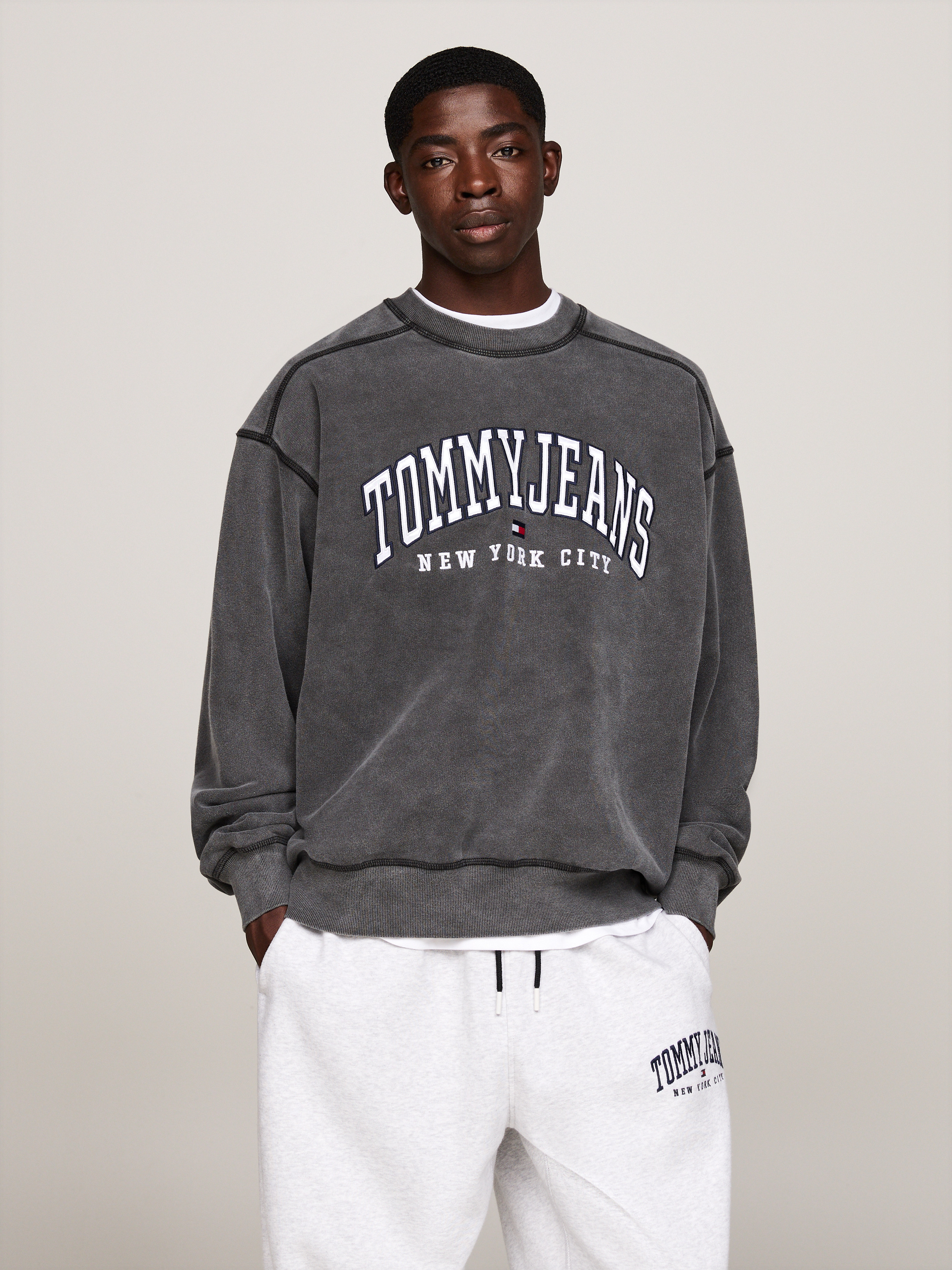 Grey tommy jeans hoodie sale