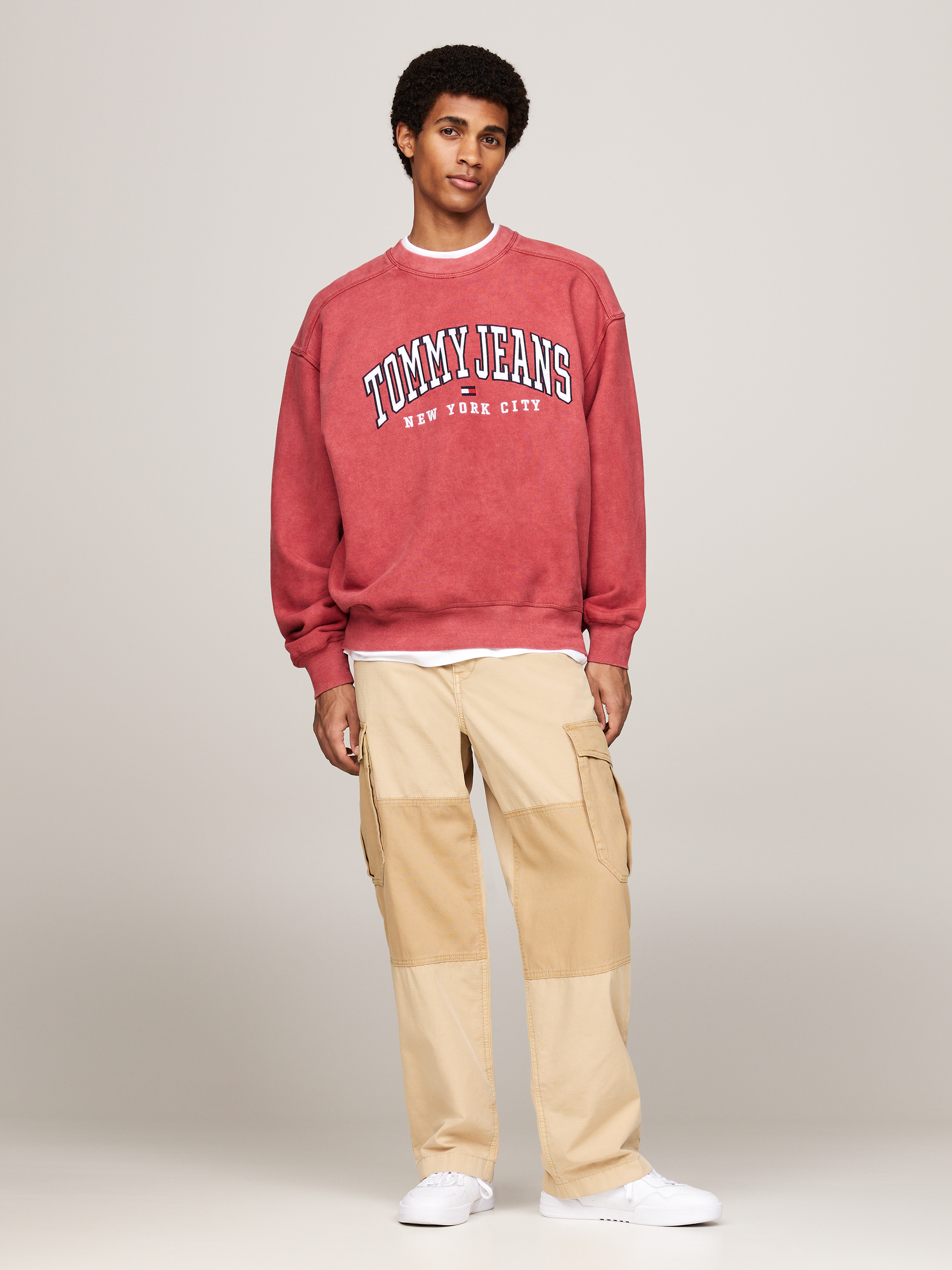 【 JEANS】 Garment-Dyed Varsity Sweatshirt ★ Relax Fit Varsity Washed Relaxed Sweatshirt | Sweatshirts & Hoodies