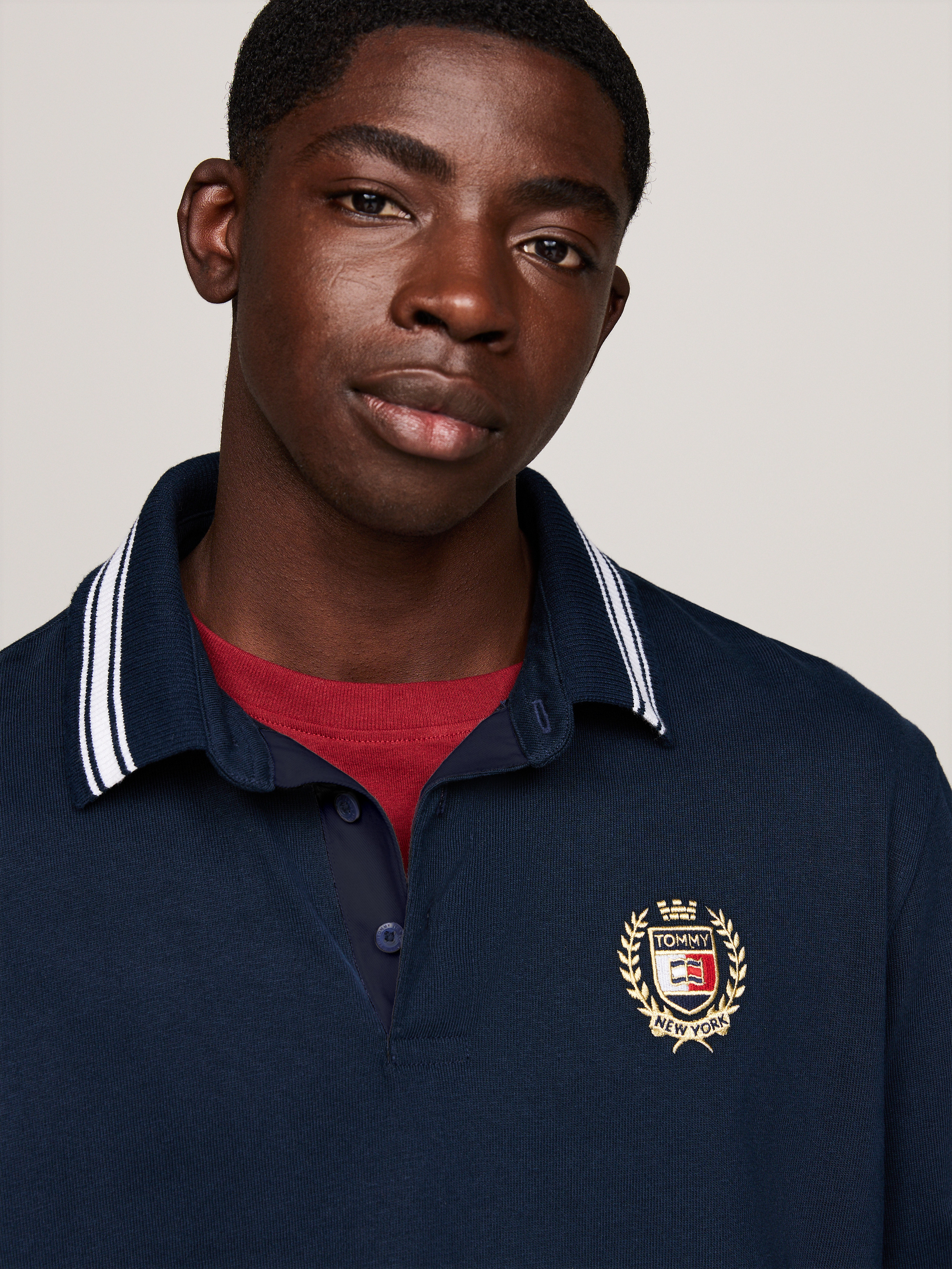 Embroidery Oversized Rugby Polo Shirt | Sweatshirts