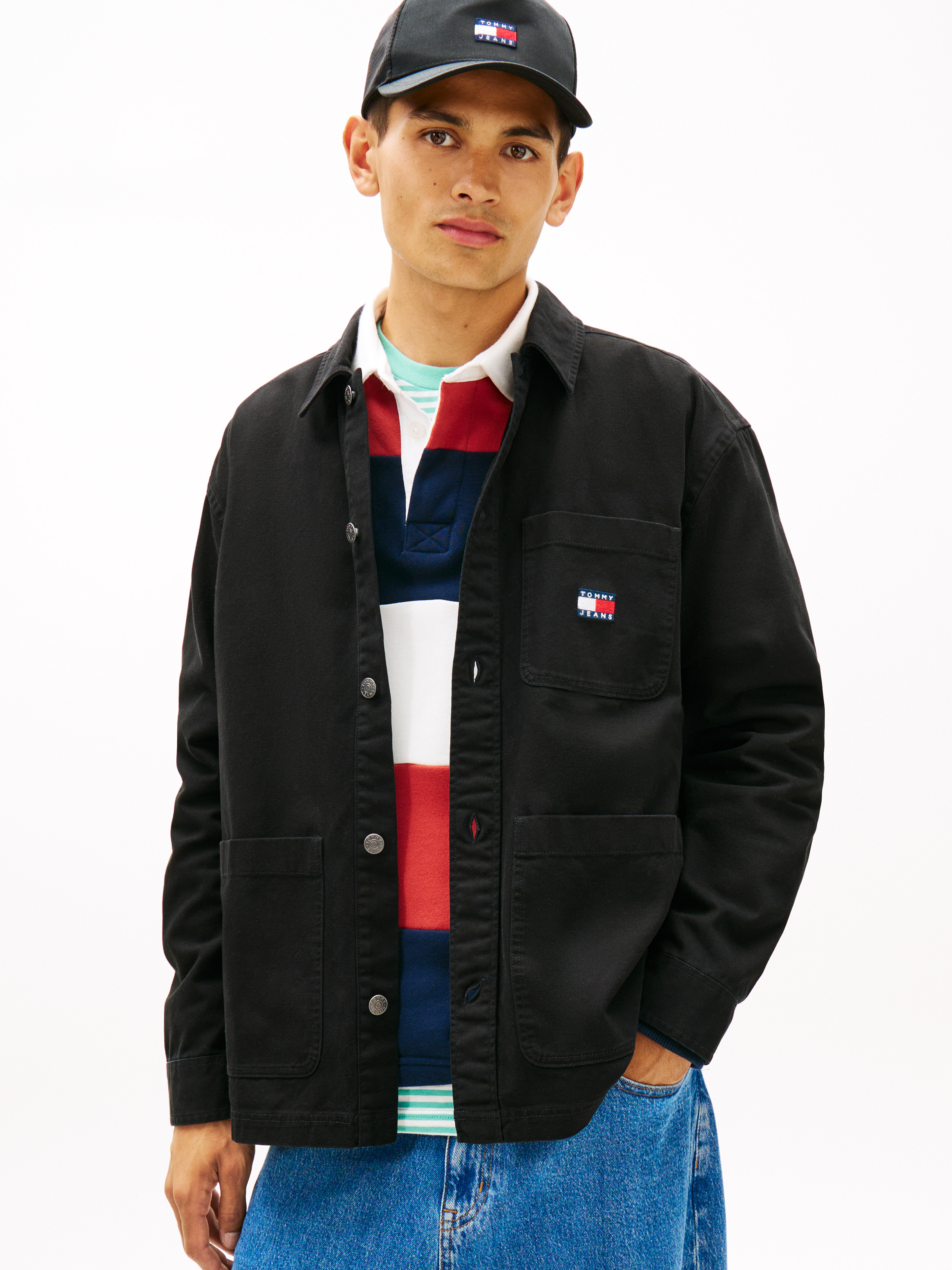 Tommy Badge Oversized Fit Overshirt