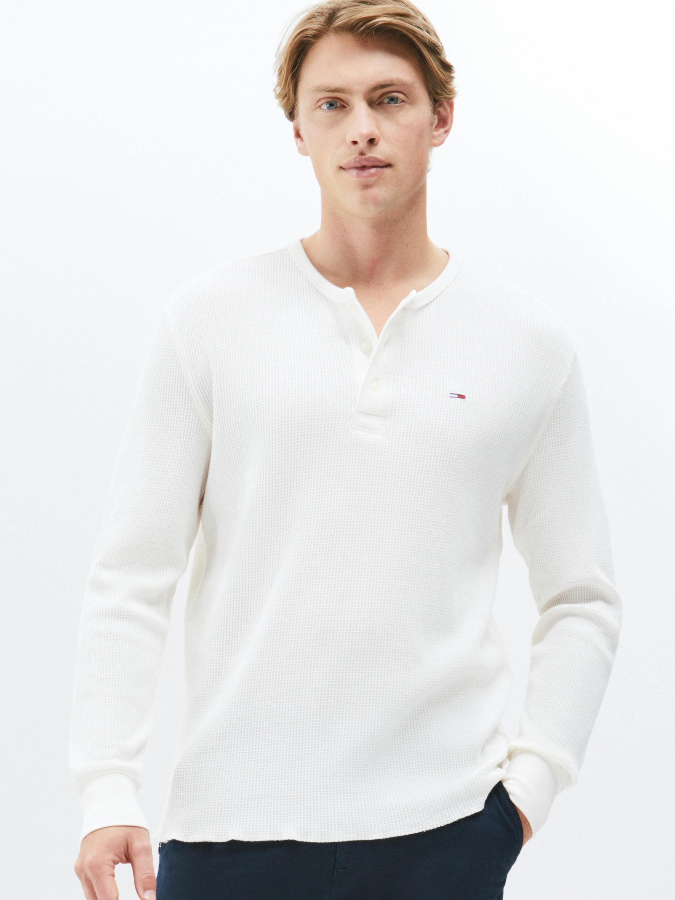Regular Waffle Henley Long-sleeved Tee T-Shirts Tommy Jeans