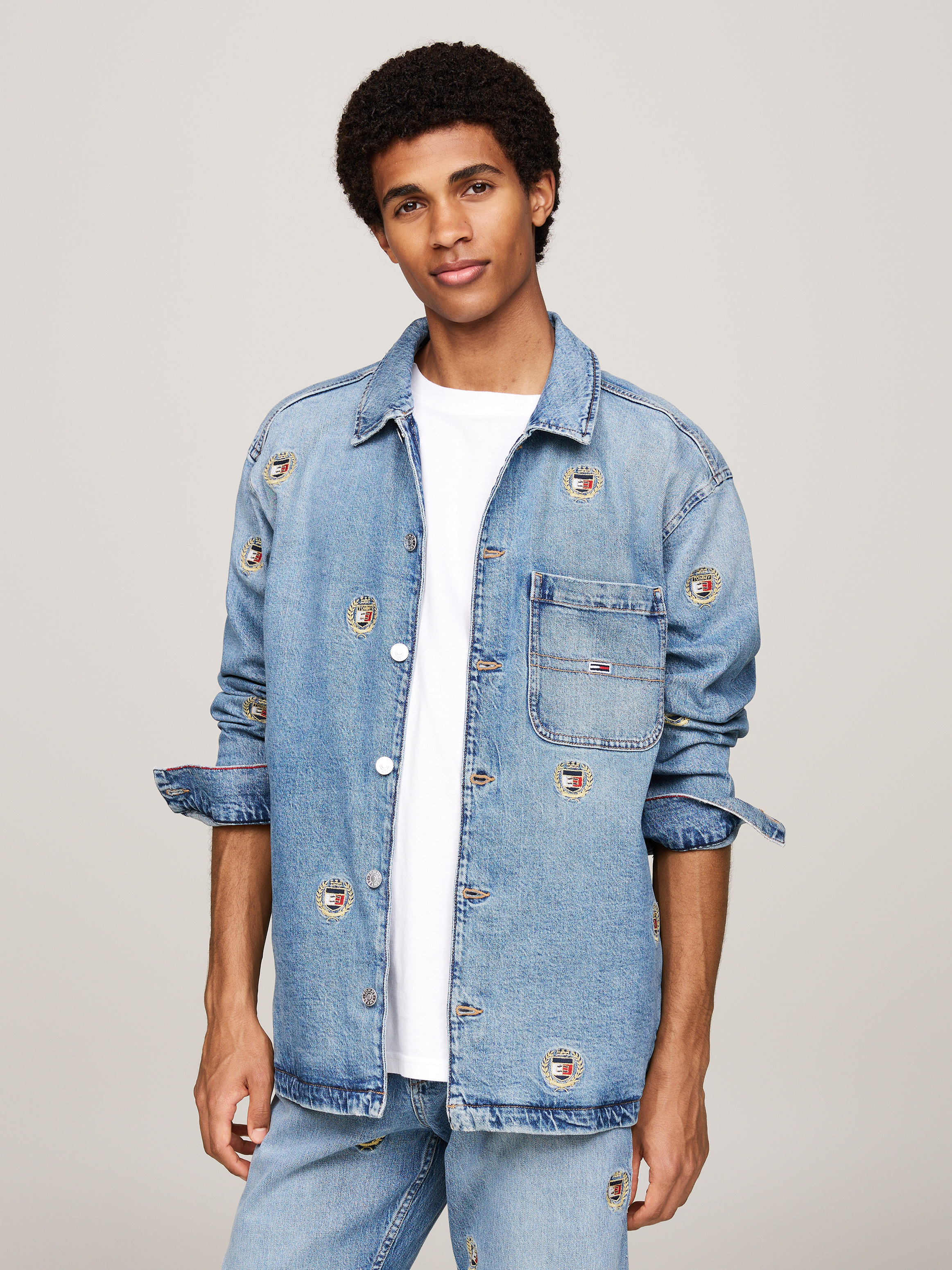 冬ギフト セ Denim Fit Casual Essential Overshirt Jeans Tommy | Shirts | ジャケット・アウター