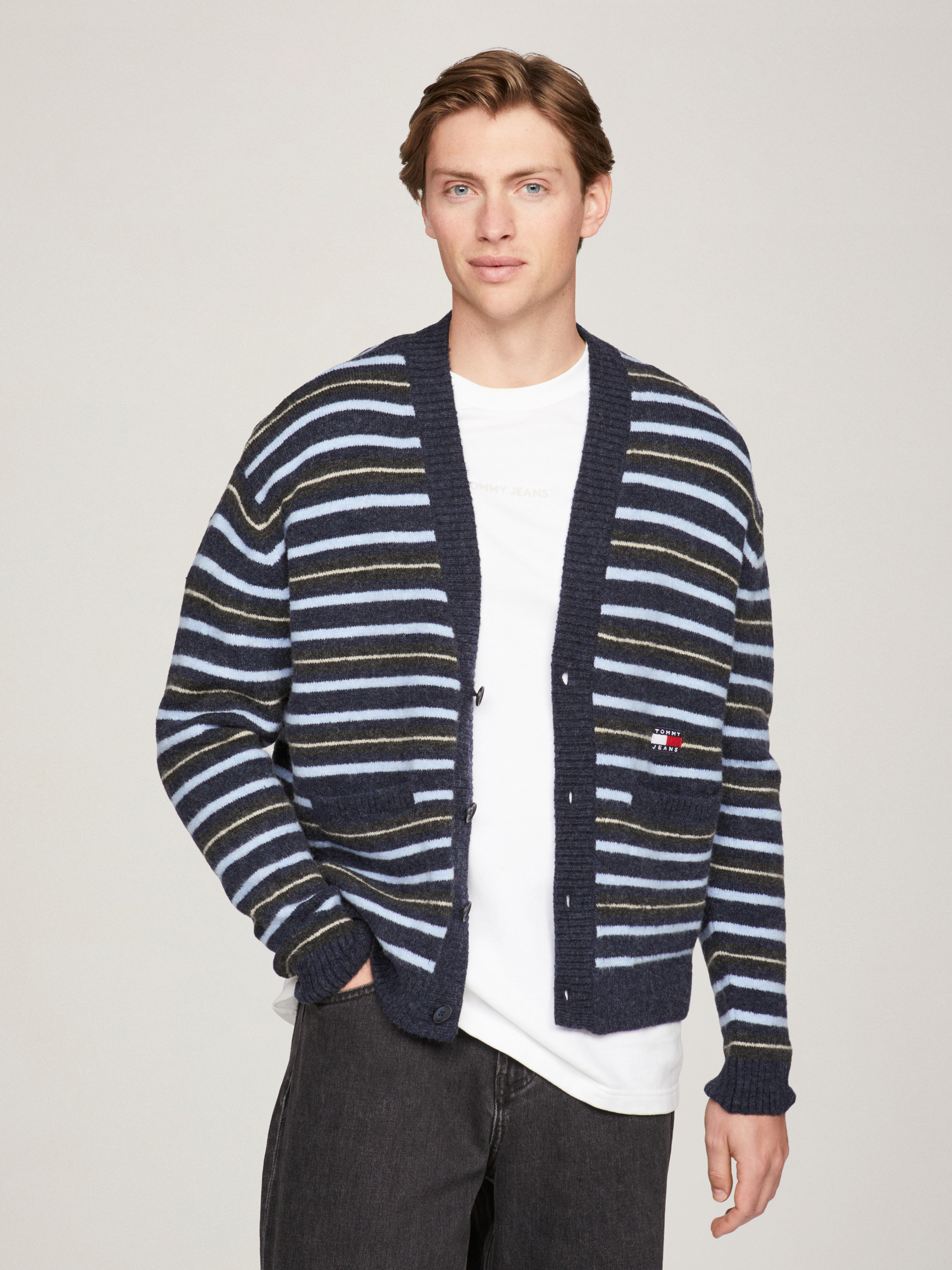 Boxy Jacquard Stripe Cardigan