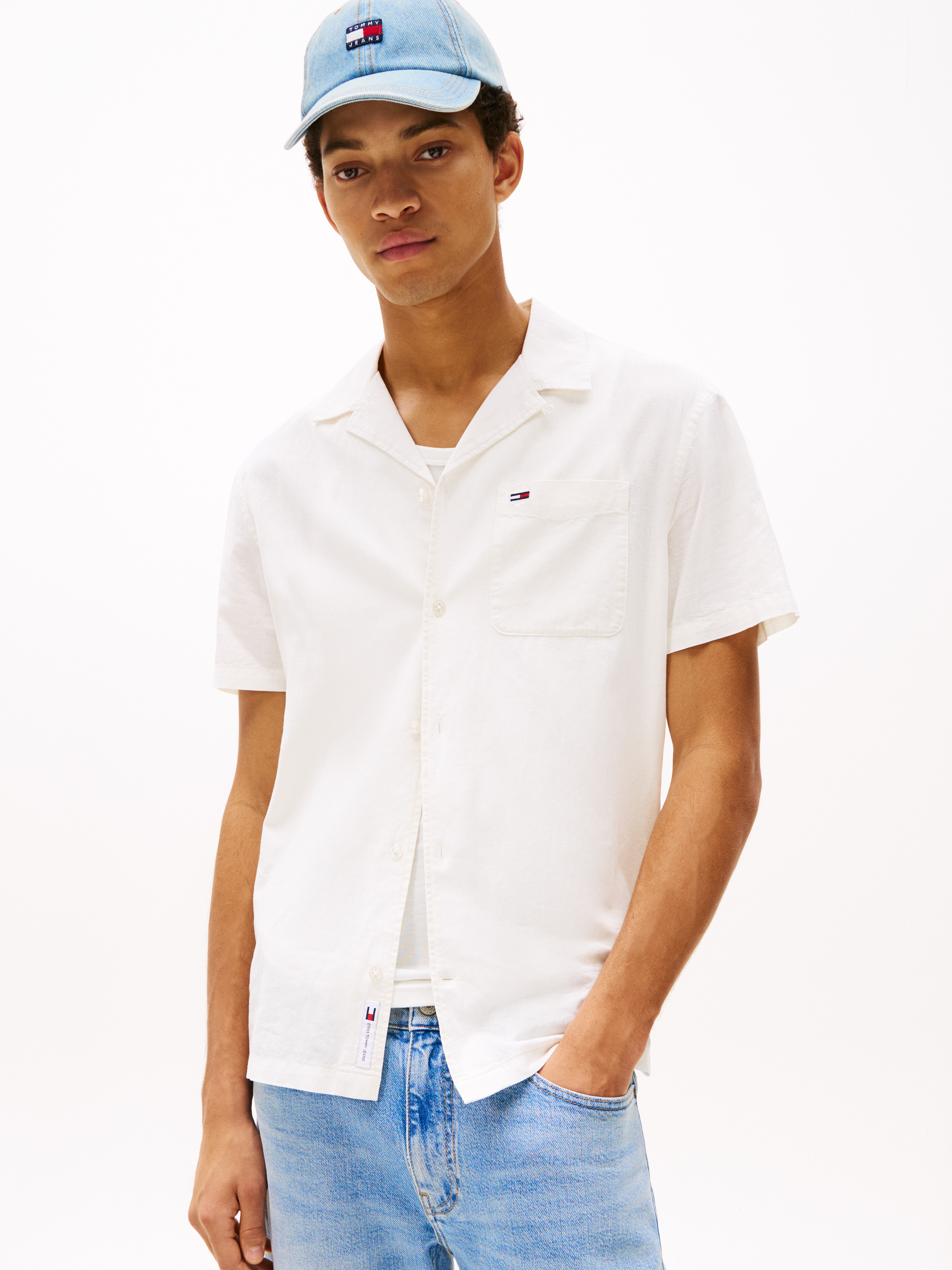 Linen Blend Regular Short Sleeve Shirt