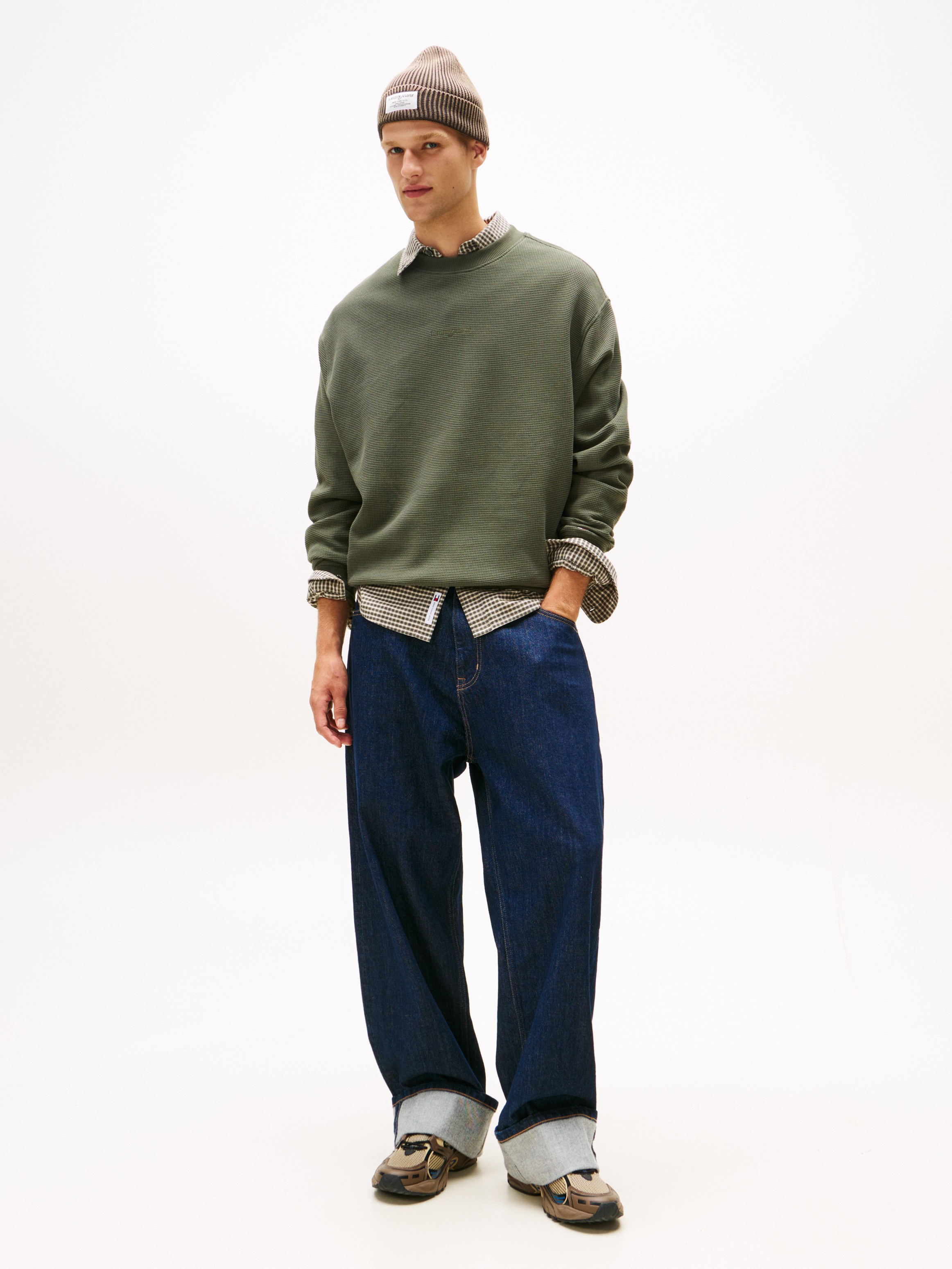Relaxed Waffle Script Crew | Sweatshirts & Hoodies | Tommy Jeans