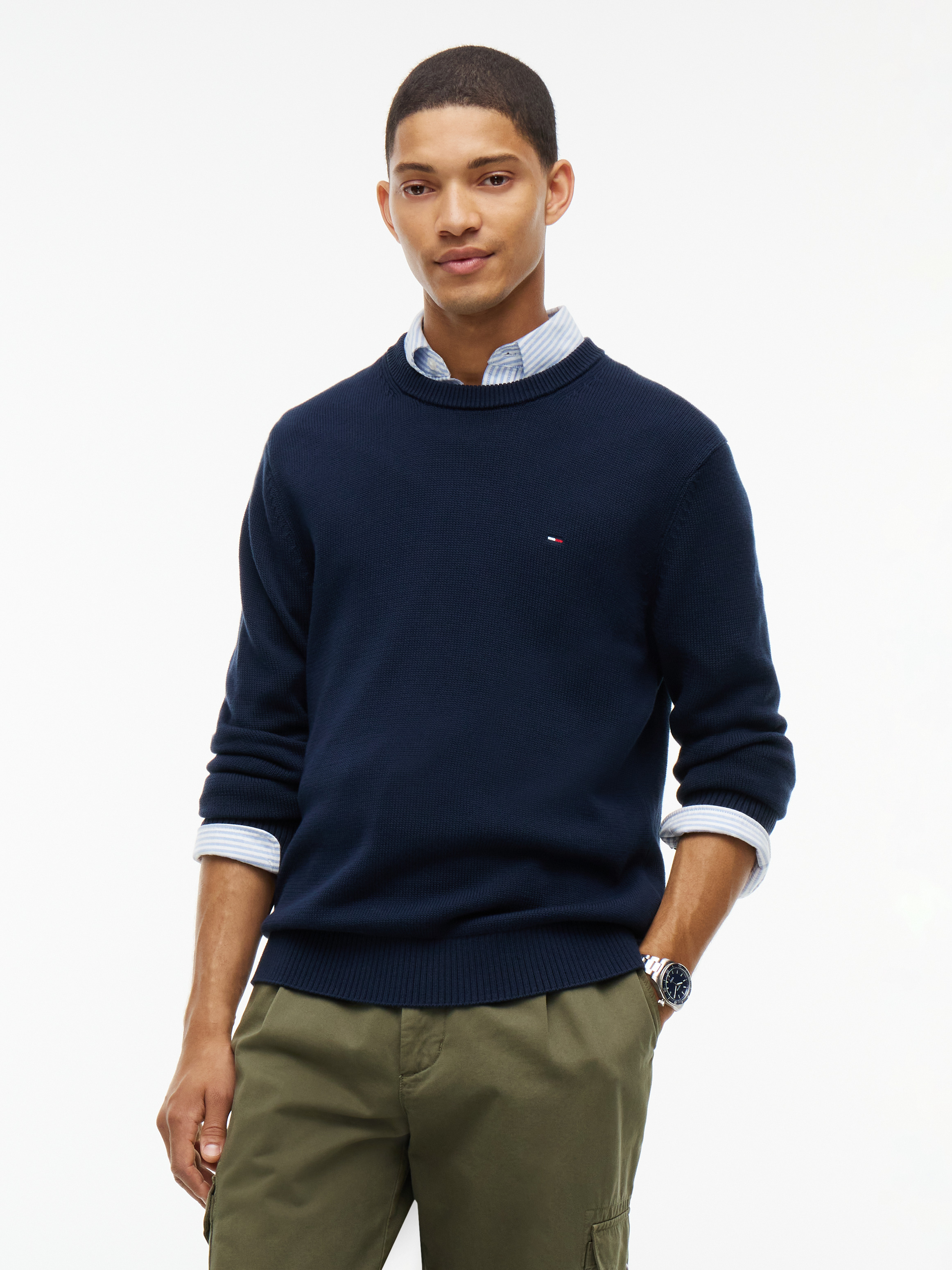 Tommy Flag Textured Slim Jumper