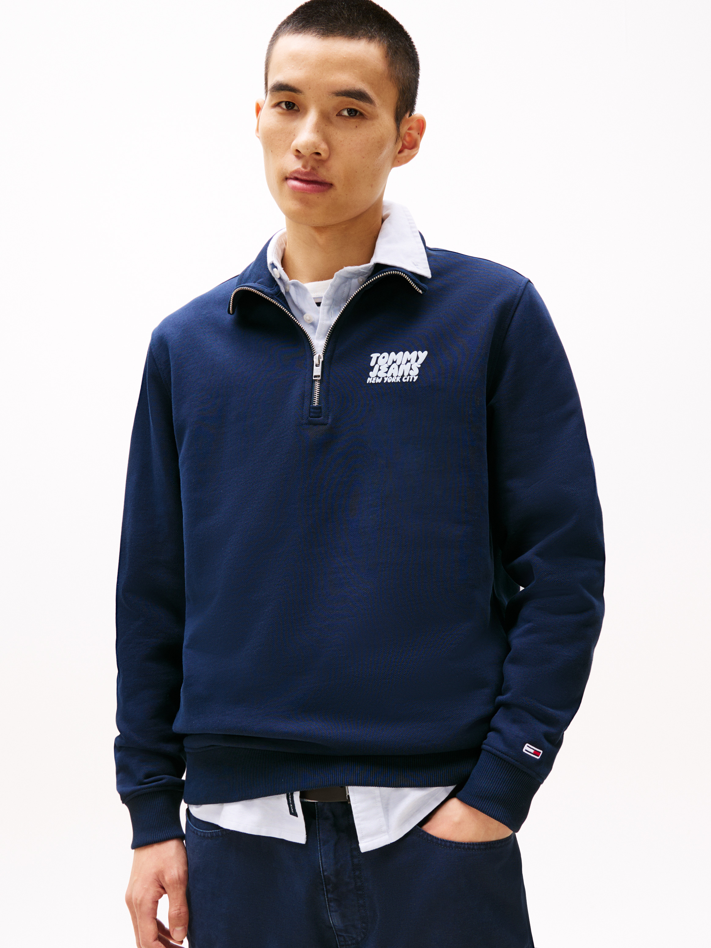 Logo Mock Turtleneck Half-Zip Sweatshirt | Sweatshirts