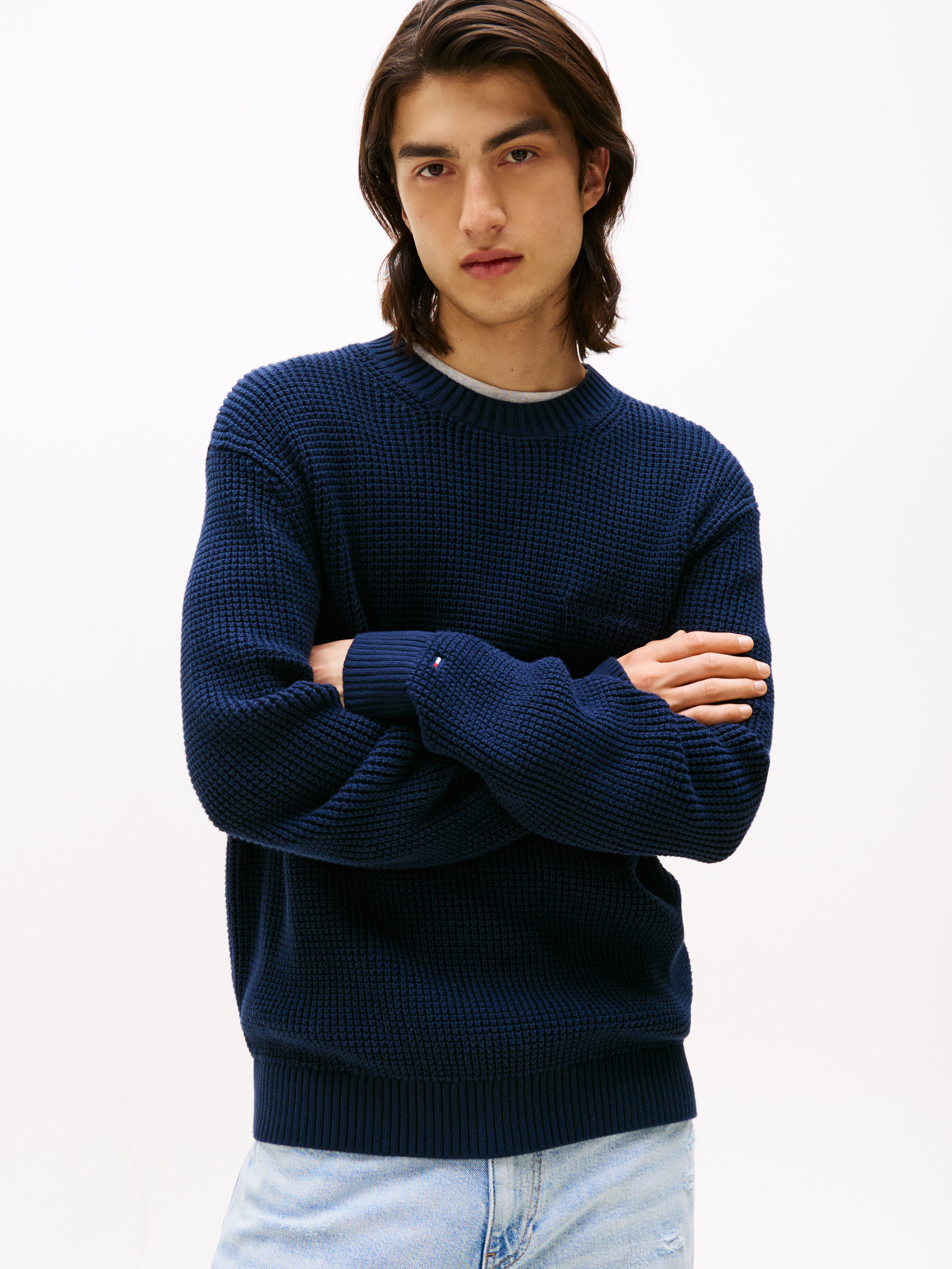 Logo Embroidery Chunky Knit Jumper