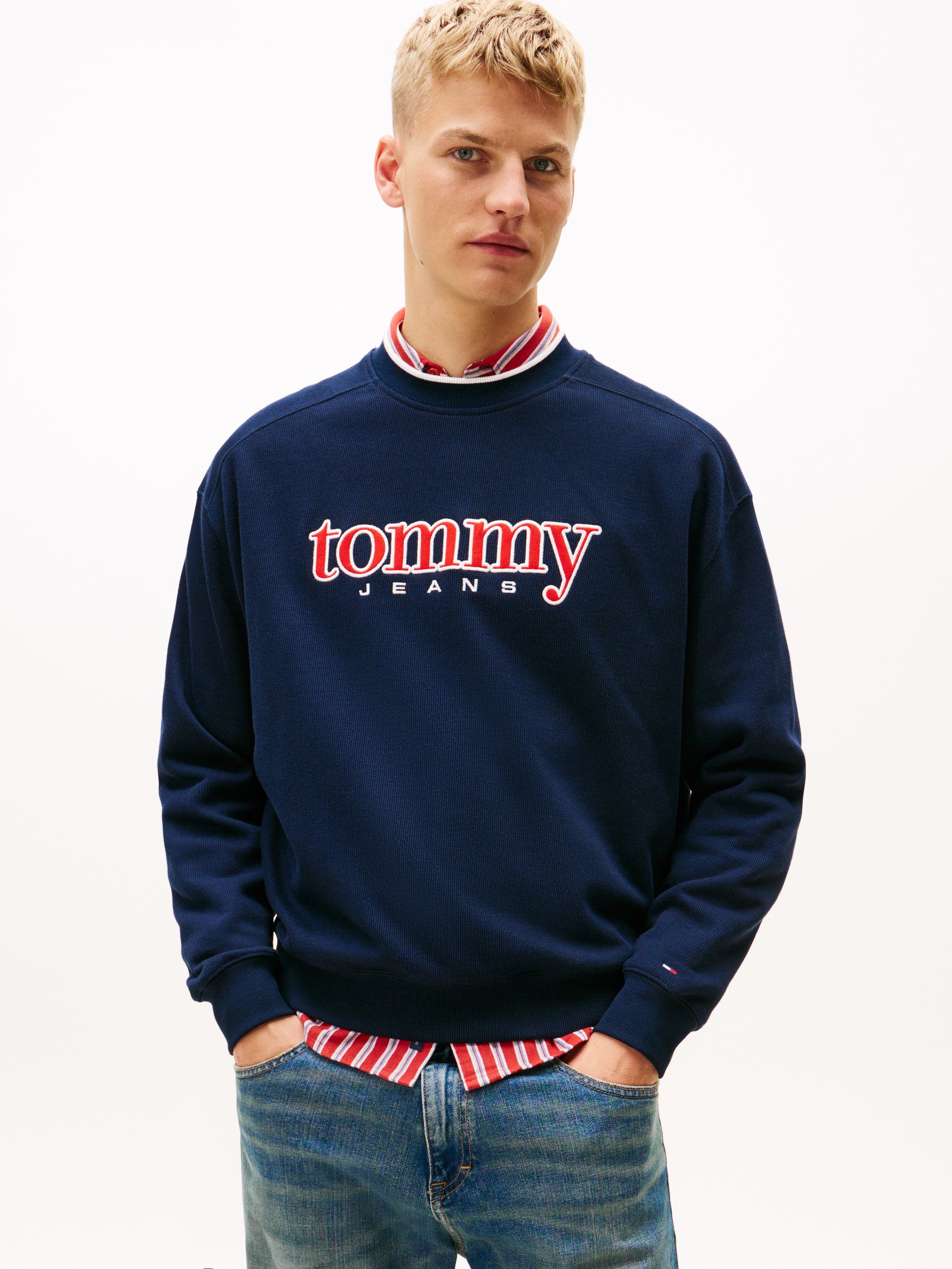90s Logo Applique Fleece Sweatshirt