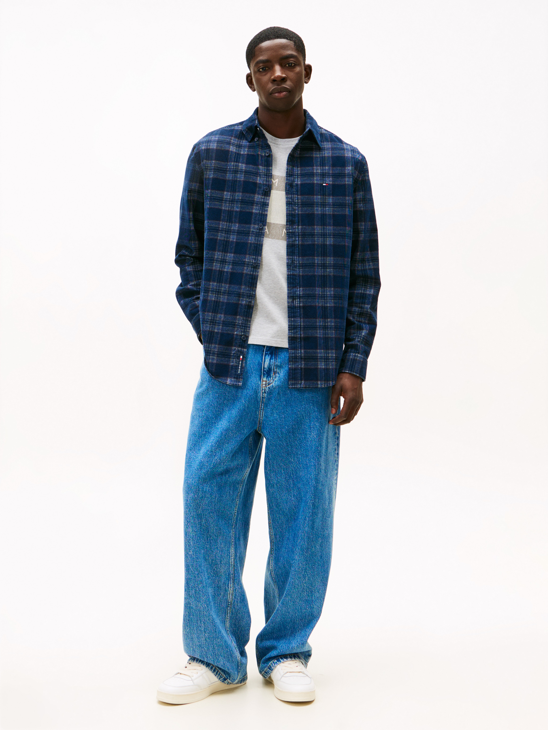 Regular Fit Prince Of Wales Check Corduroy Shirt | Shirts | Tommy