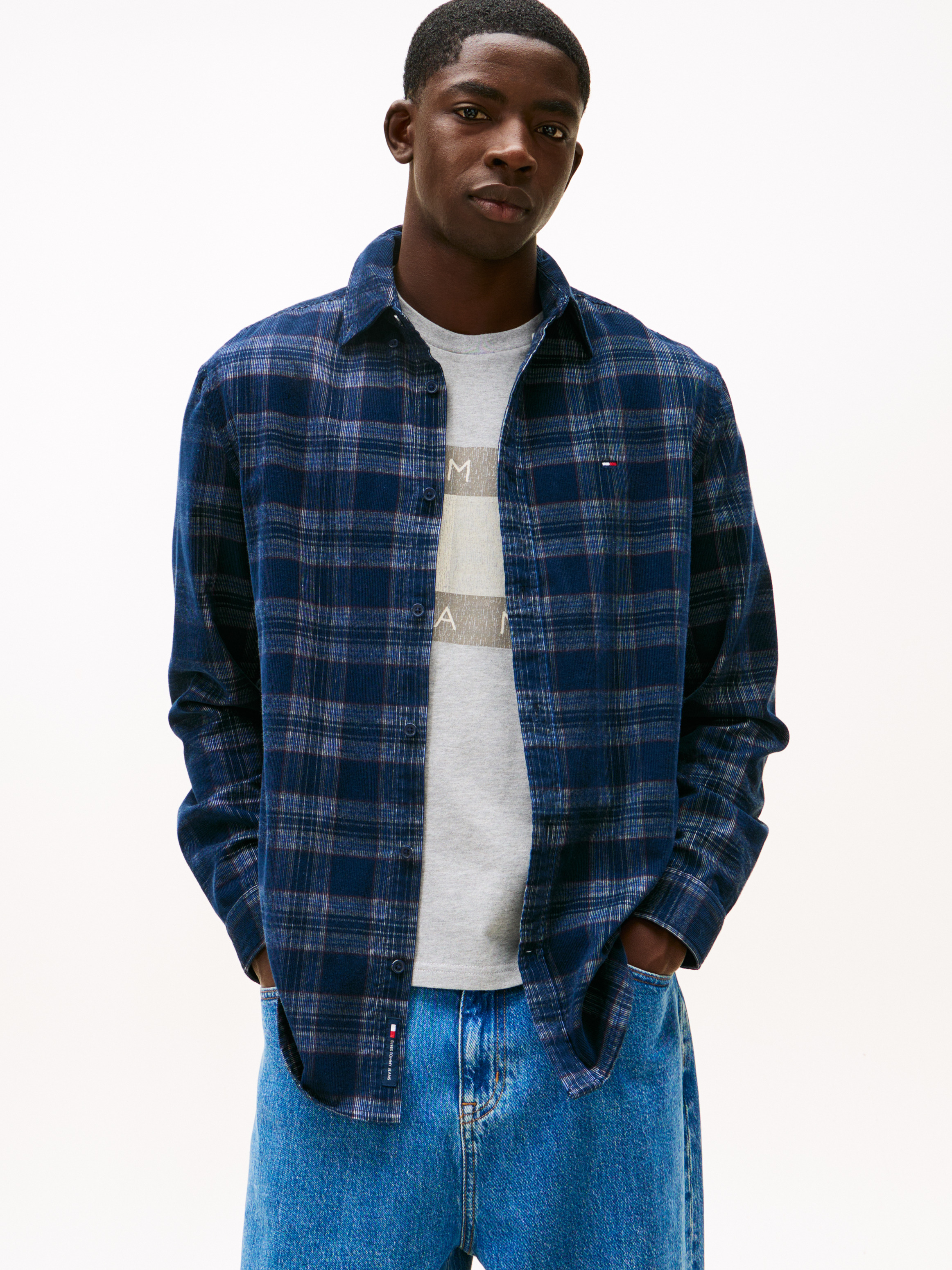 Regular Fit Prince Of Wales Check Corduroy Shirt