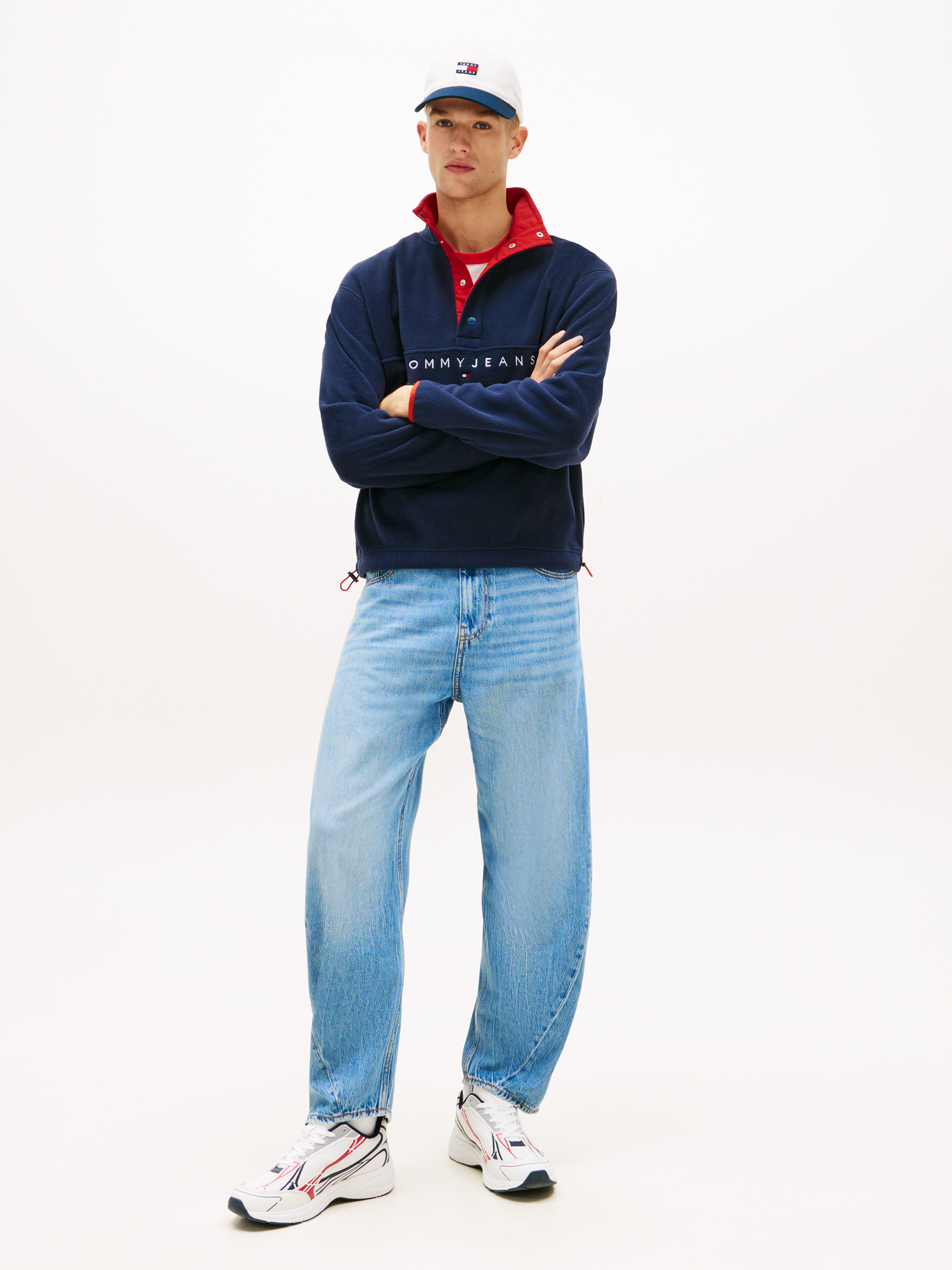 Linear Pop Fleece Mock Neck | Sweatshirts & Hoodies | Tommy Jeans