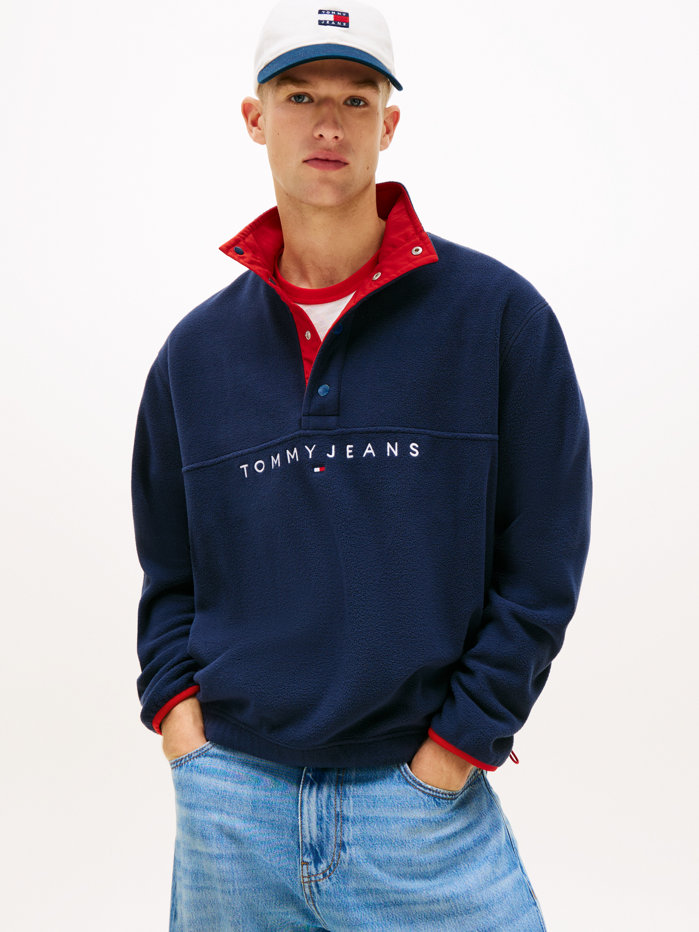 Linear Pop Fleece Mock Neck