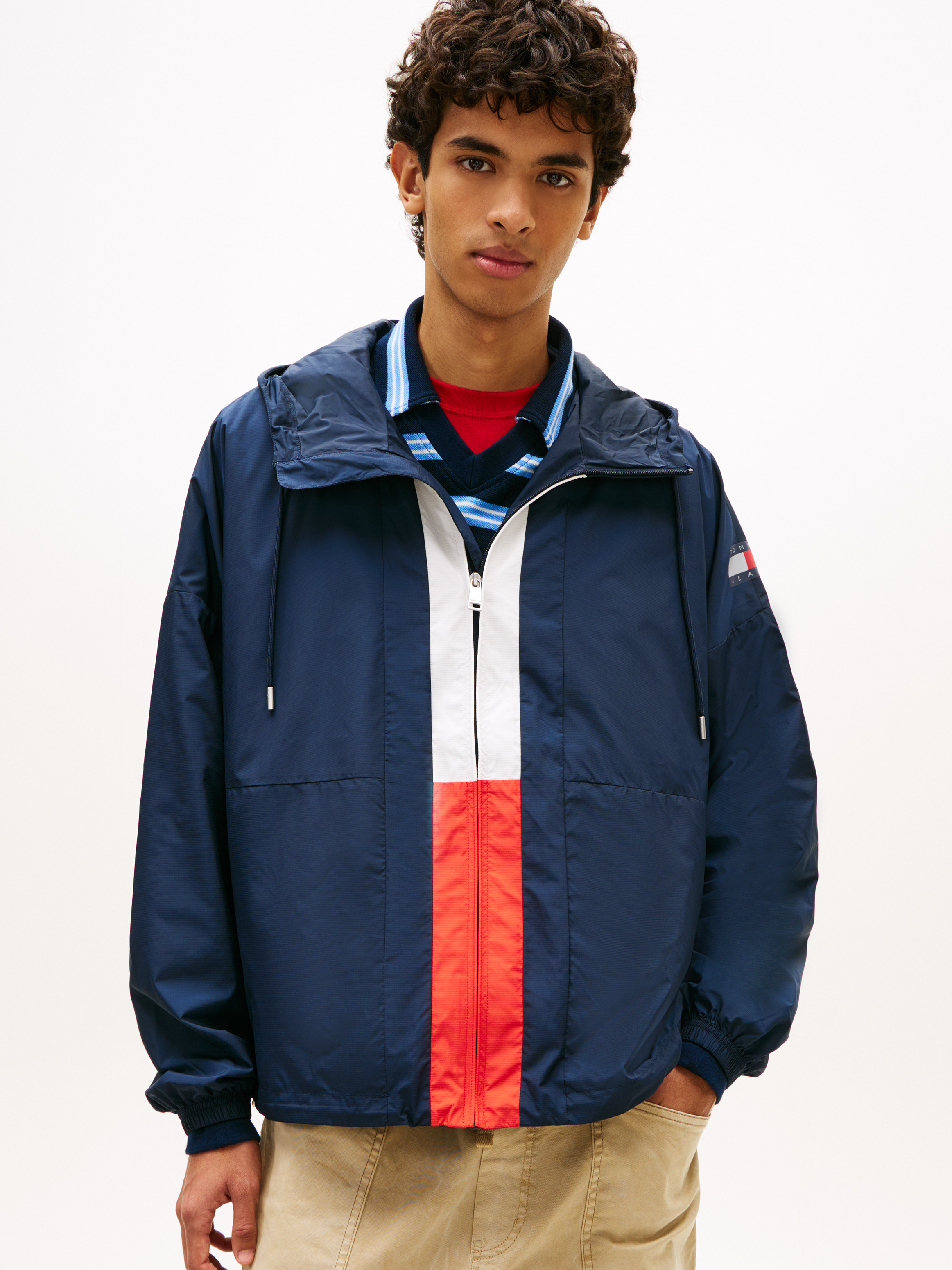 Oversized Colour-Blocked Water Repellent Chicago Windbreaker