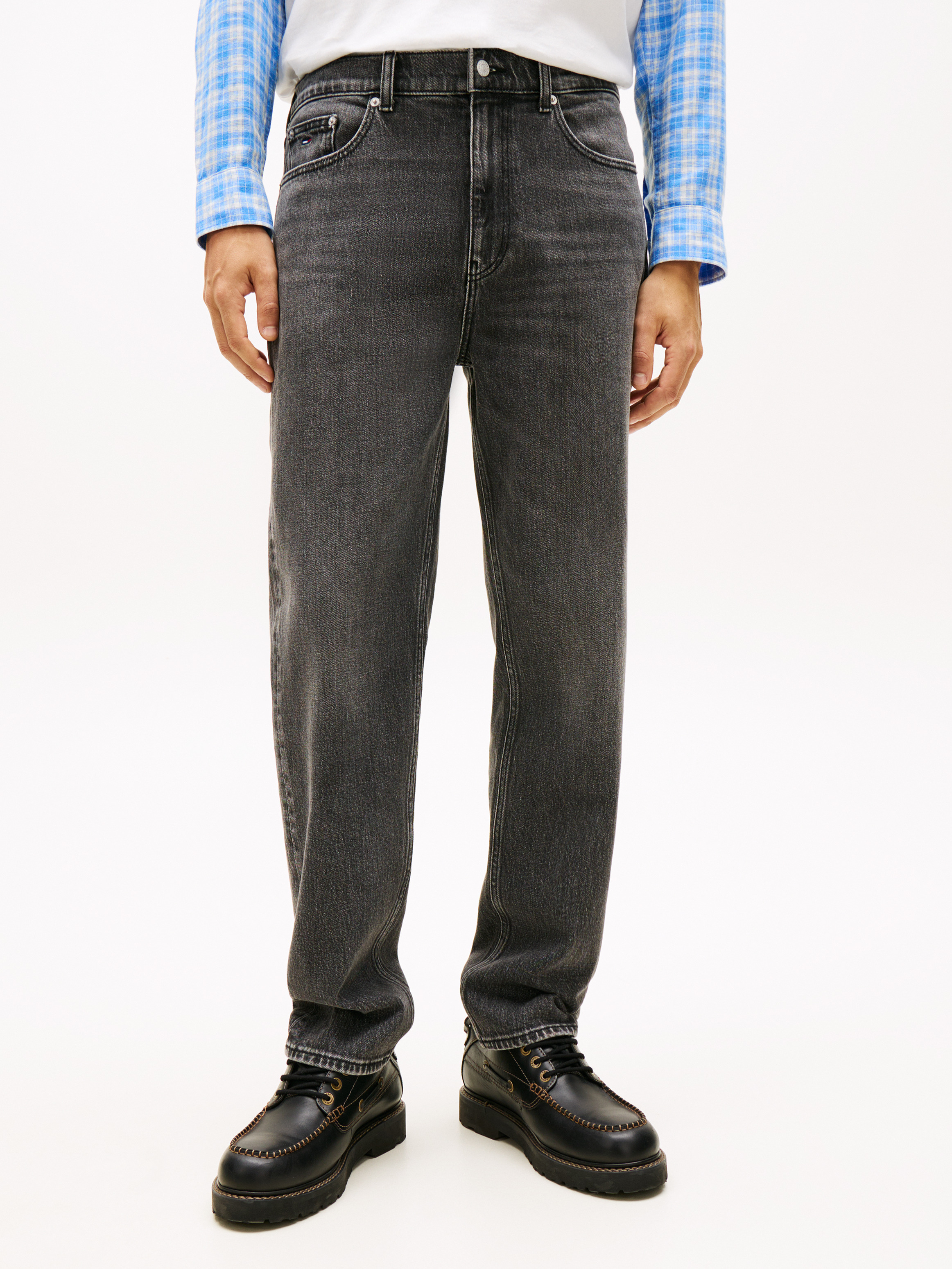 Sonny Whiskered Regular Tapered Leg Black Jeans