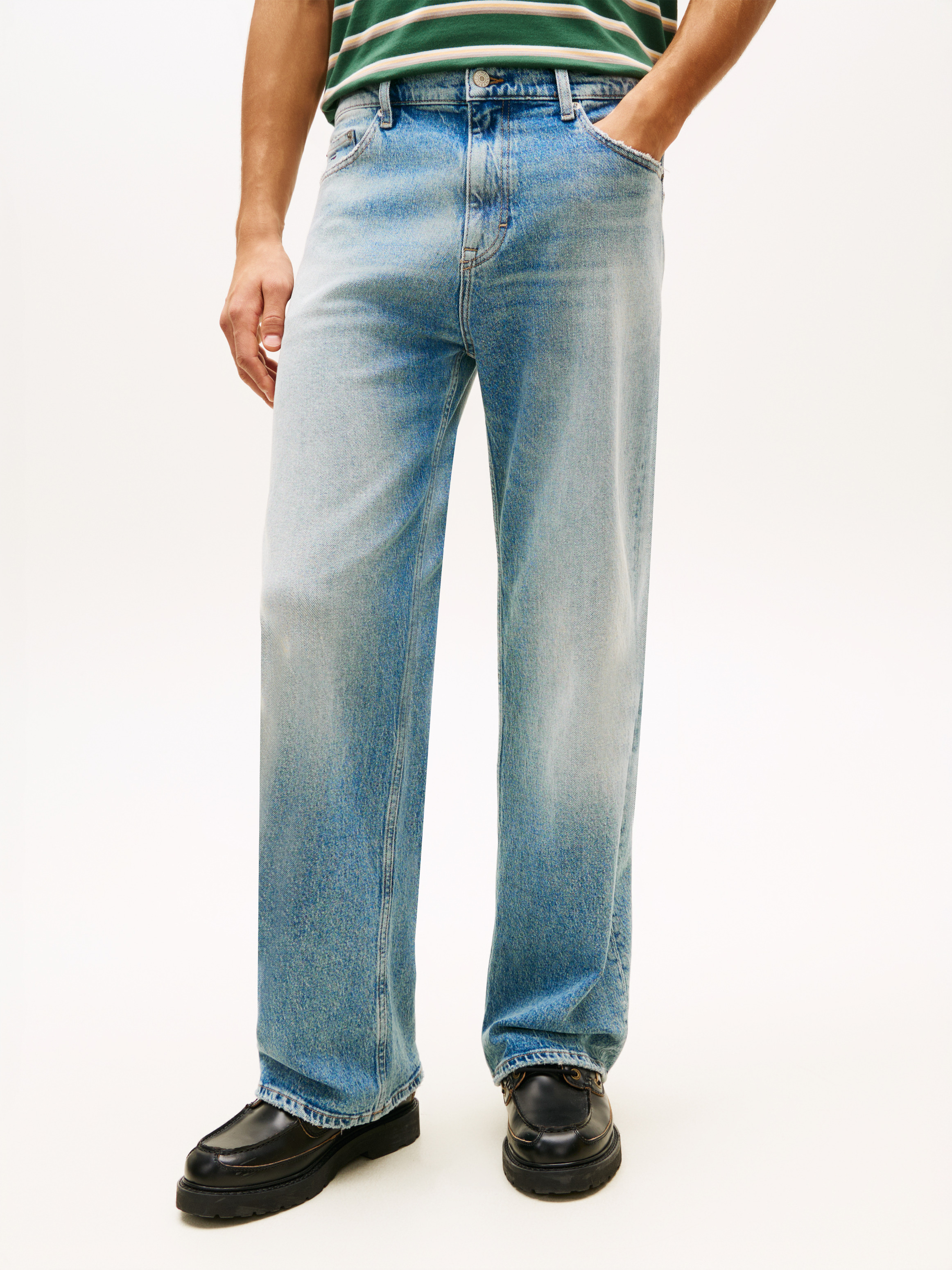 Faded Distressed Bootcut Jeans