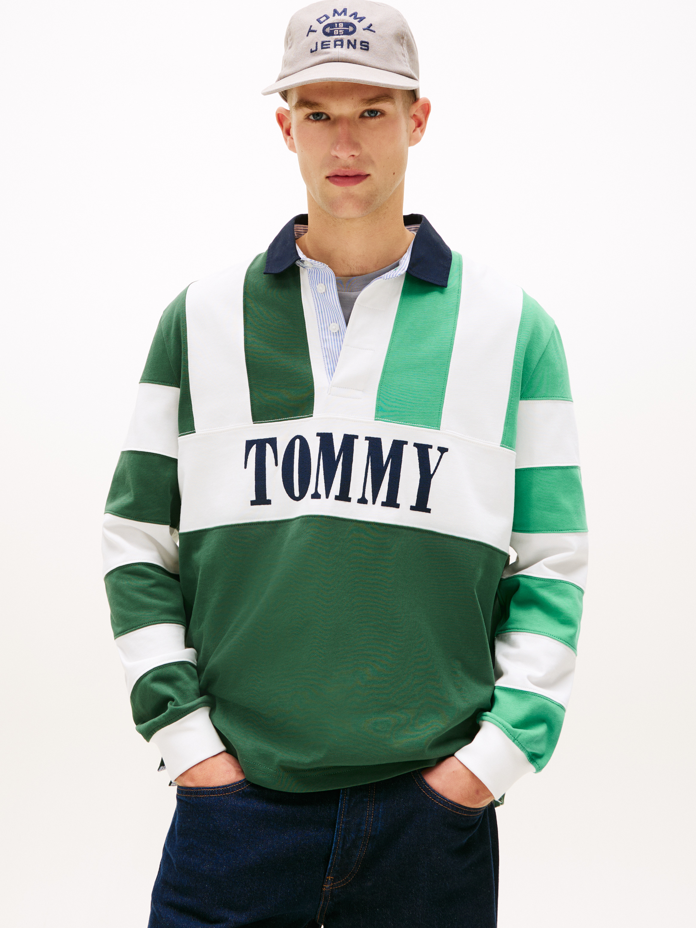 Relaxed Fit Colour-Blocked Rugby Shirt