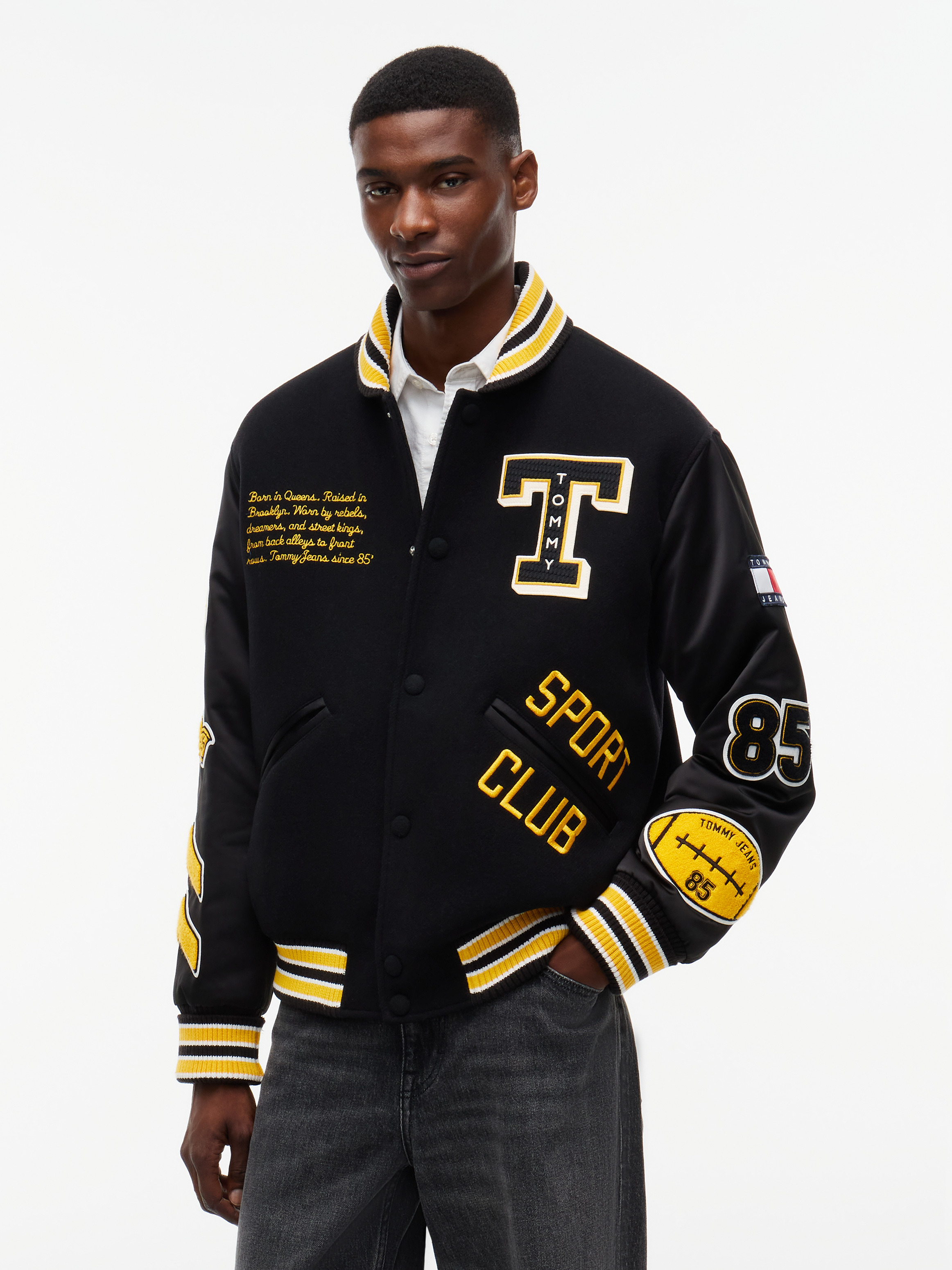 Wool Blend Letterman Varsity Jacket