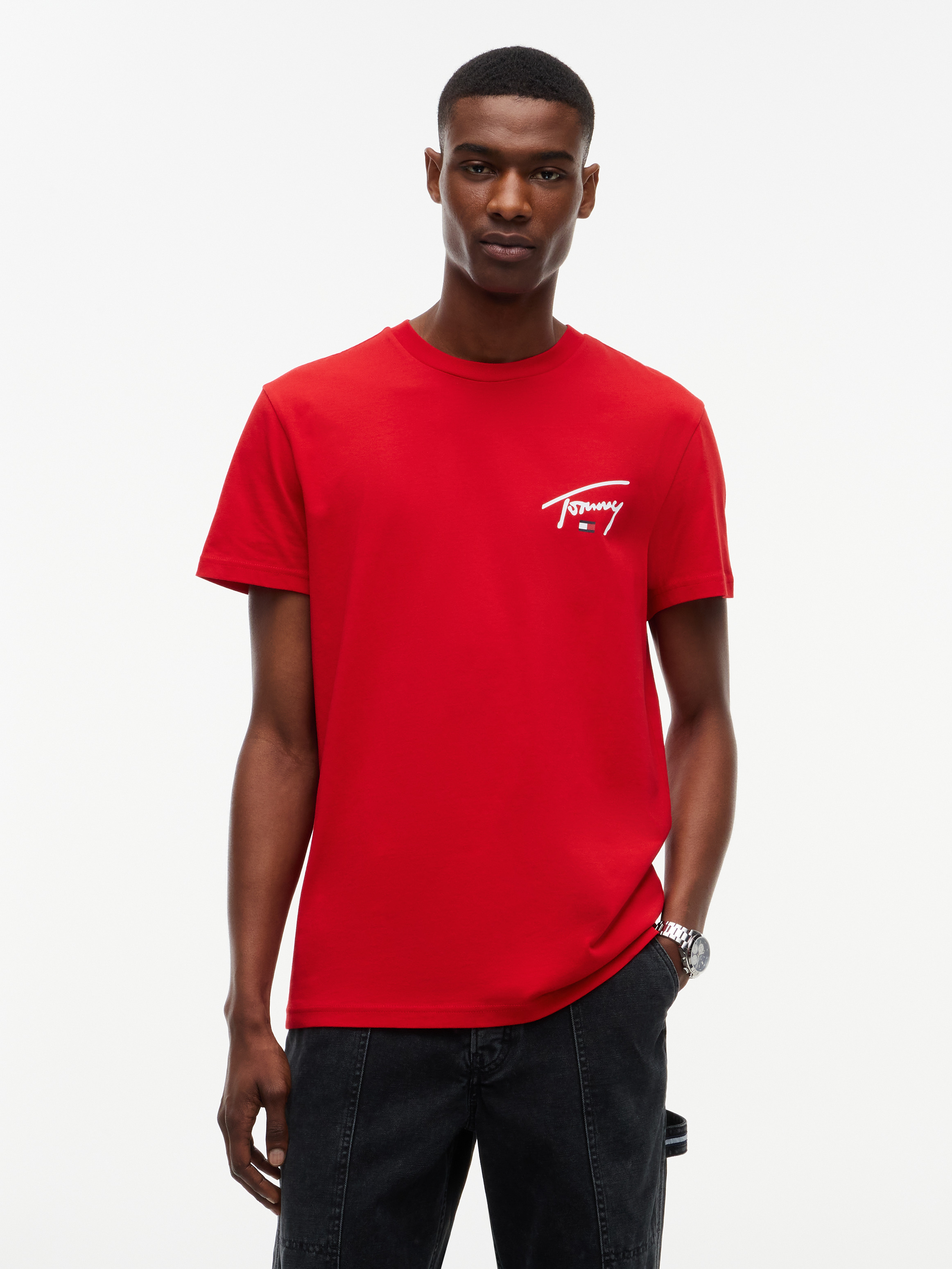 Signature Logo Slim Crew Neck T-Shirt