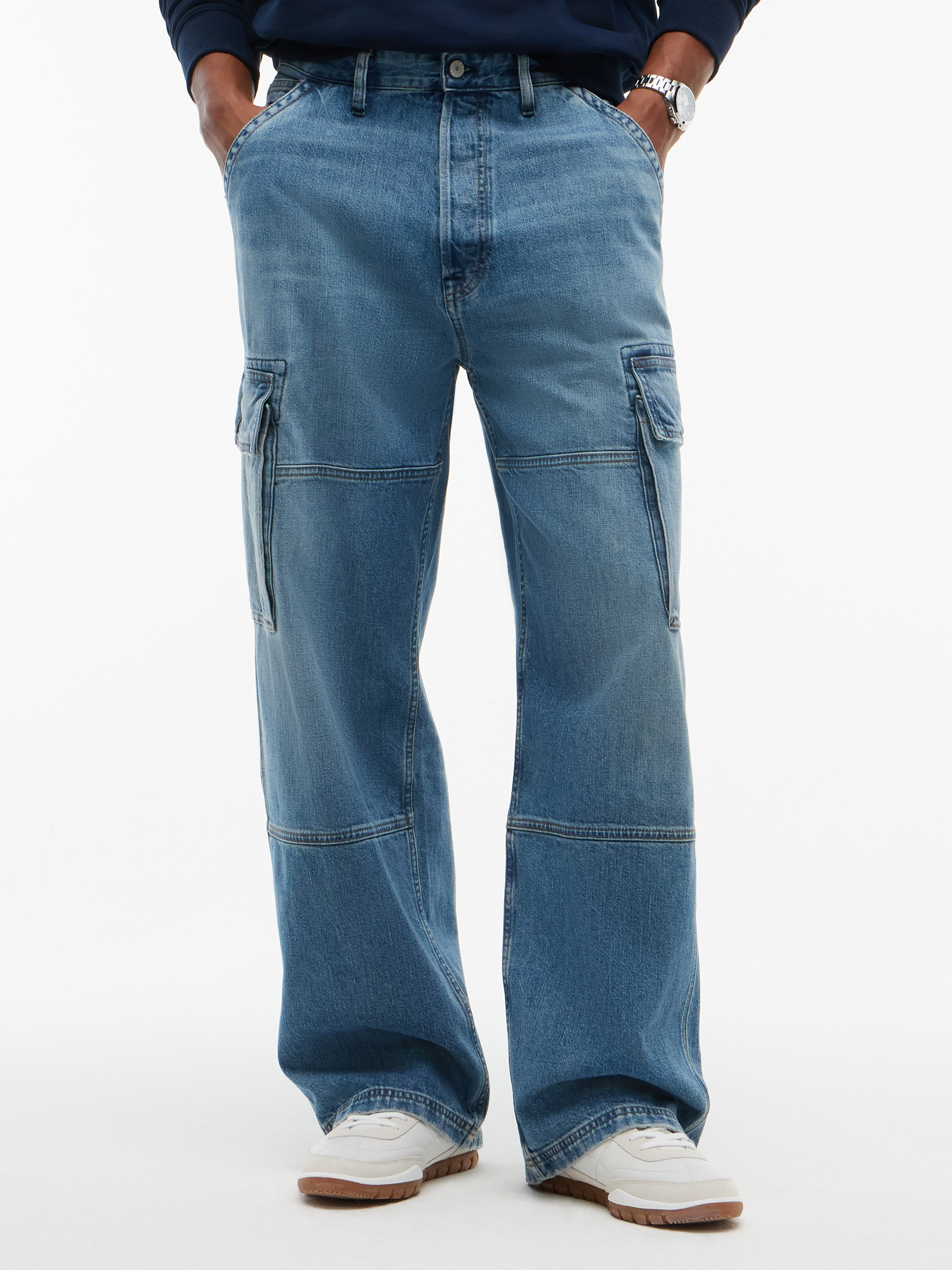 Theo Loose Faded Cargo Jeans