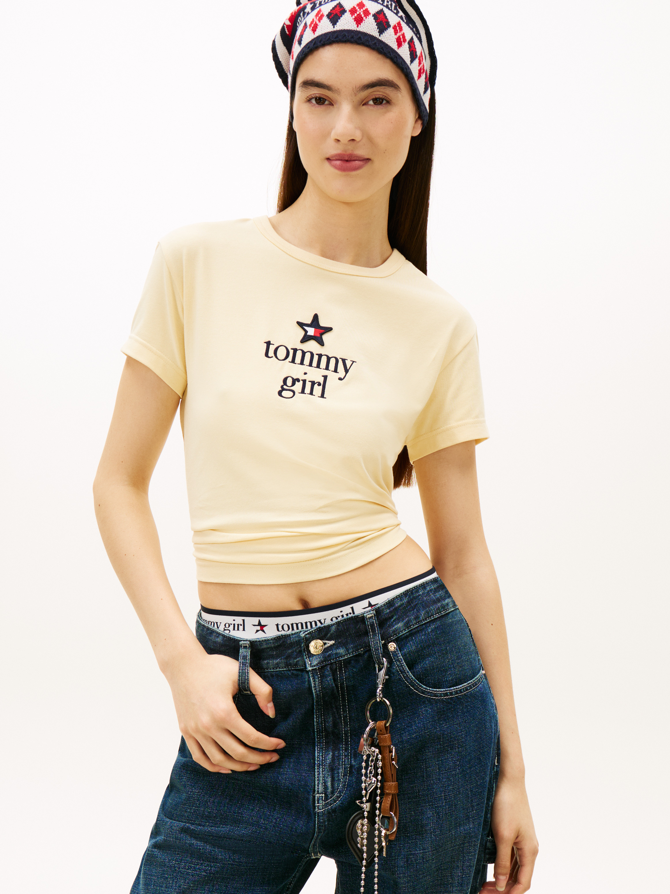 Tommy Girl Logo Embroidery Jersey T-Shirt