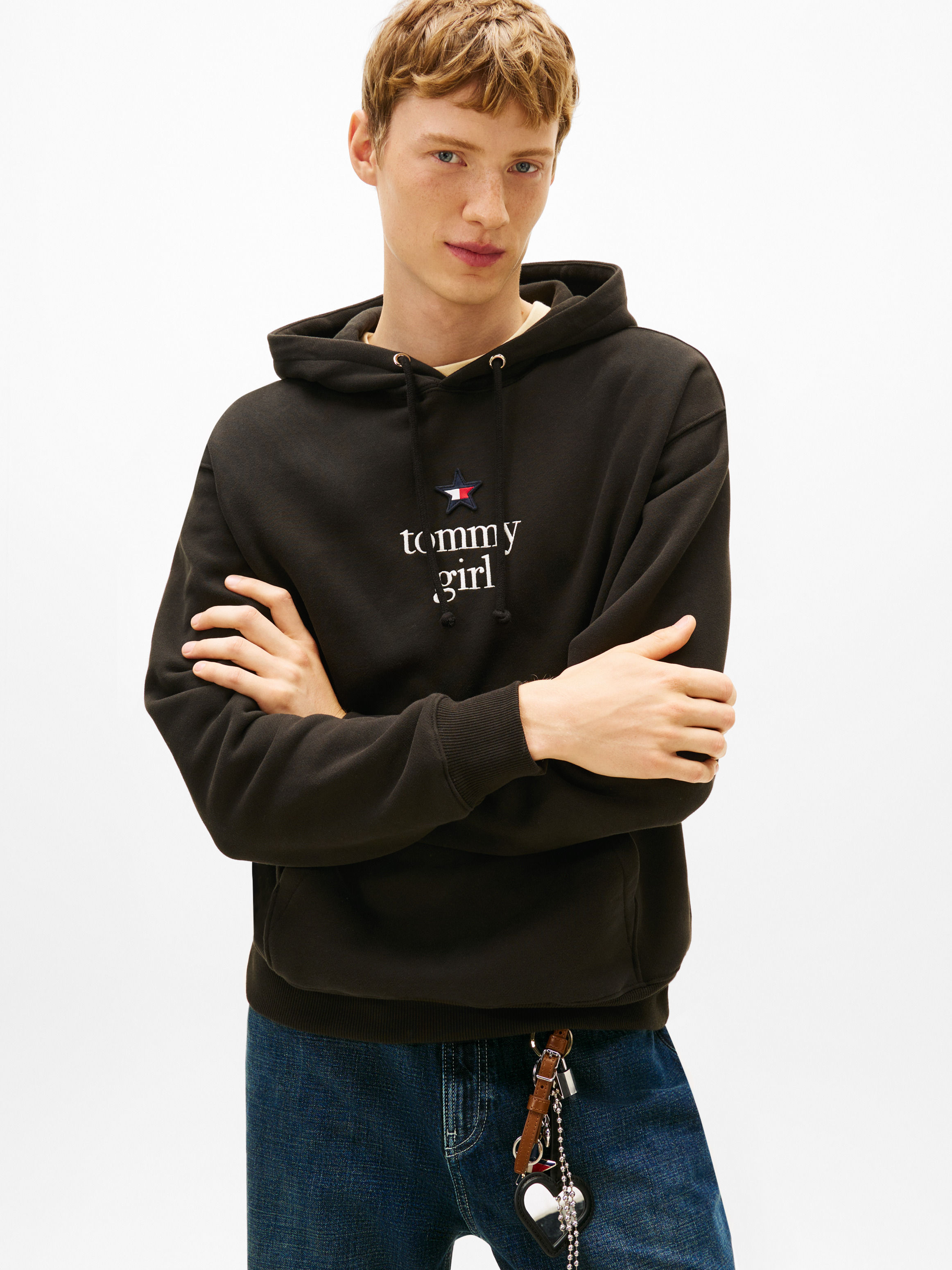  girl - トミーガール パーカー ブラック Tommy Girl Logo Relaxed Fleece Hoody | Sweatshirts & Hoodies