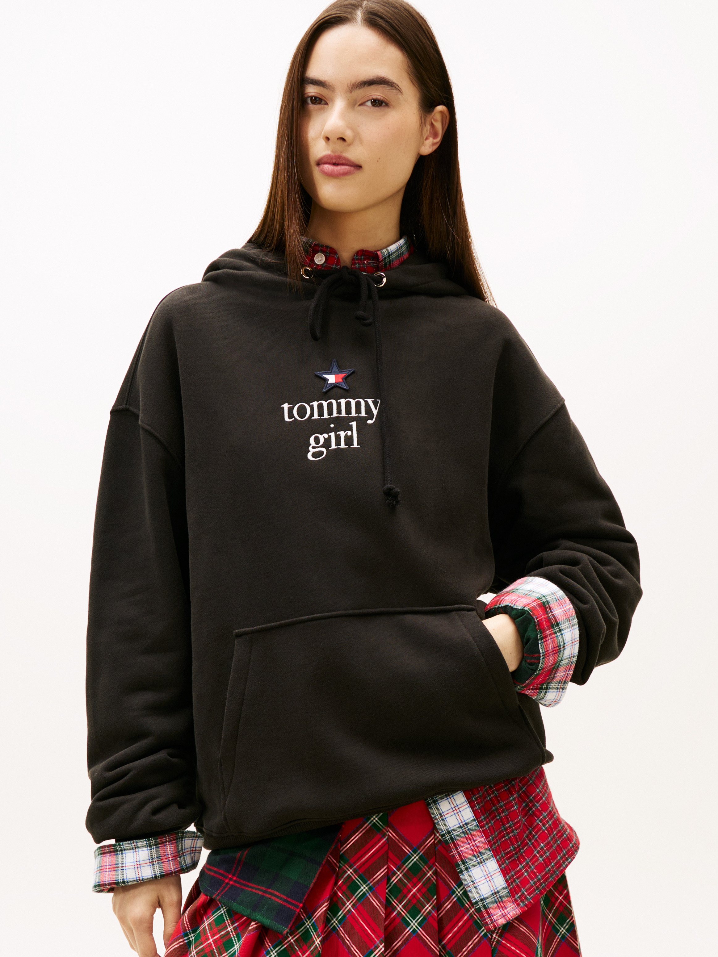 Tommy Girl Logo Relaxed Fleece Hoody