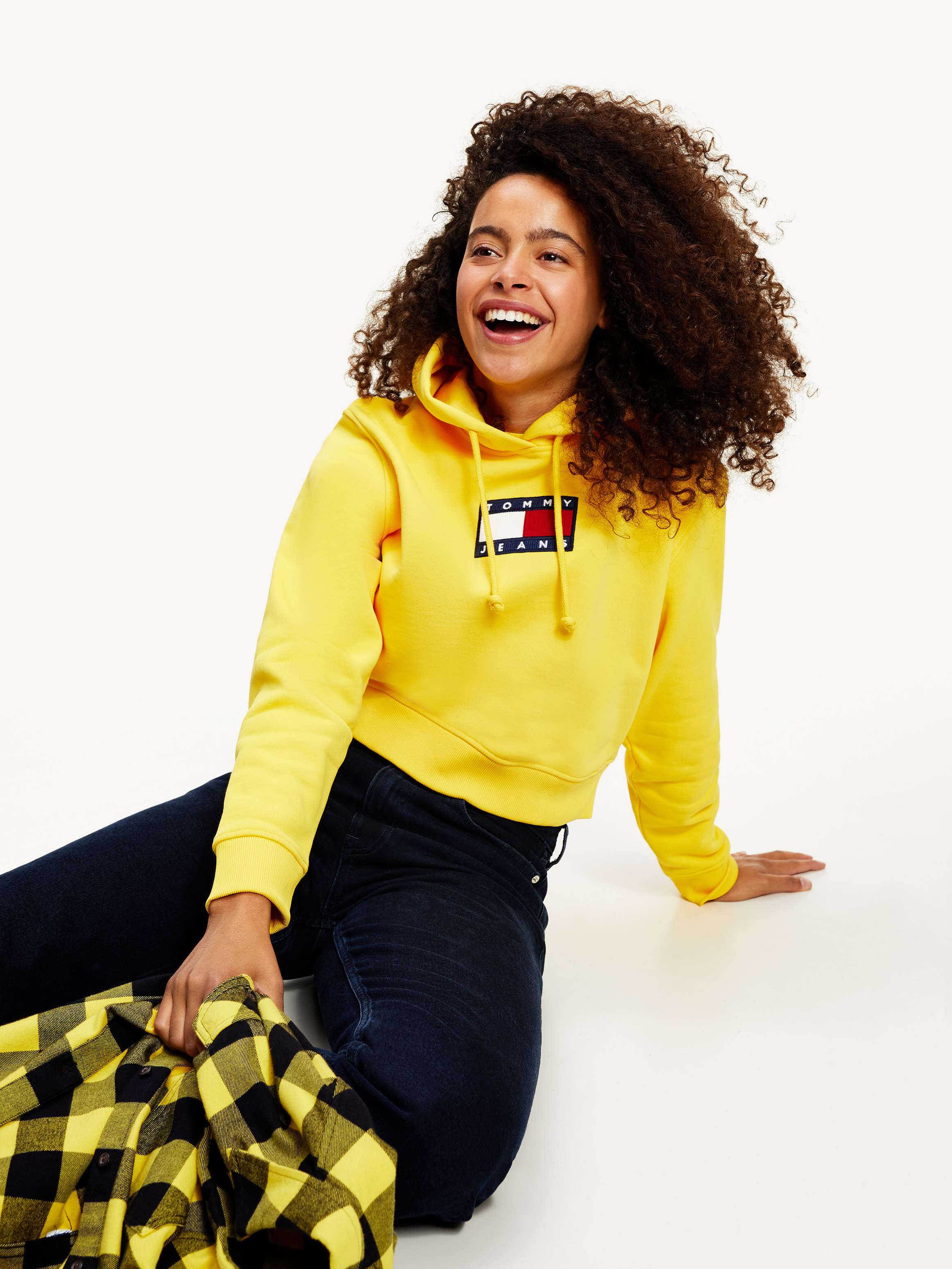 売れ筋商品|||トミーヒルフィガー カットソー トップス レディース Women's Crop Badge Short-Sleeve Polo Top Yellow Dahlia Tommy Hilfiger Short-sleeve tops for Women | Online Sale up