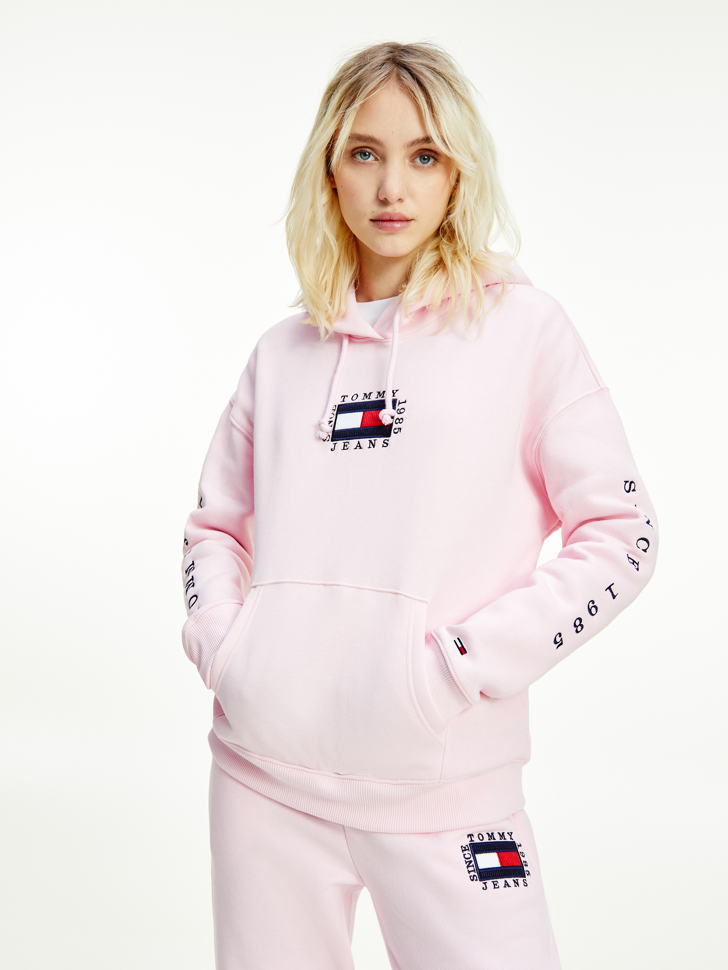 light pink tommy hilfiger sweatshirt